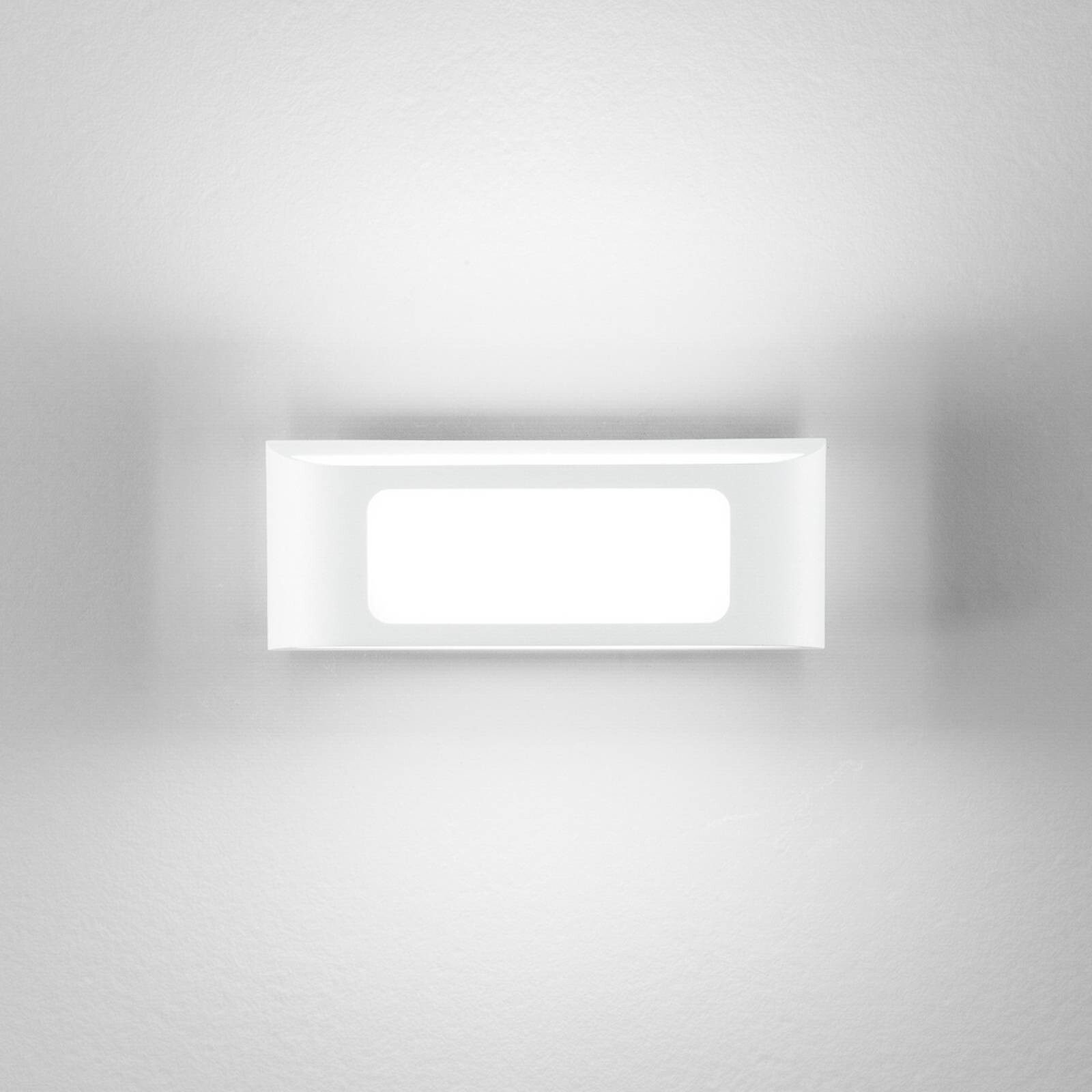 LED vonkajšie nástenné svietidlo DESERT, biela, šírka 25 cm, kov