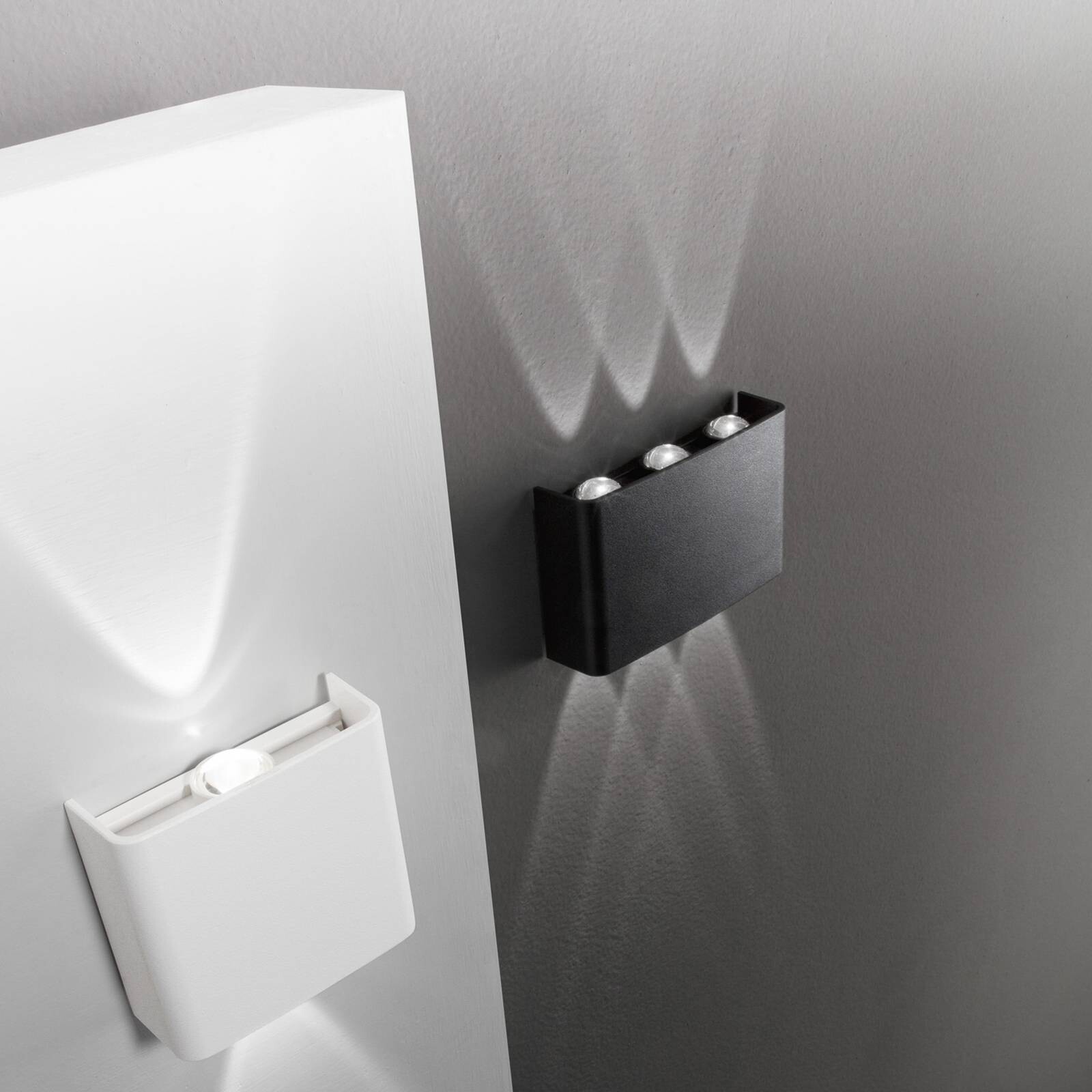 LED vonkajšie nástenné svietidlo KLEIN, čierna, šírka 16 cm, plast