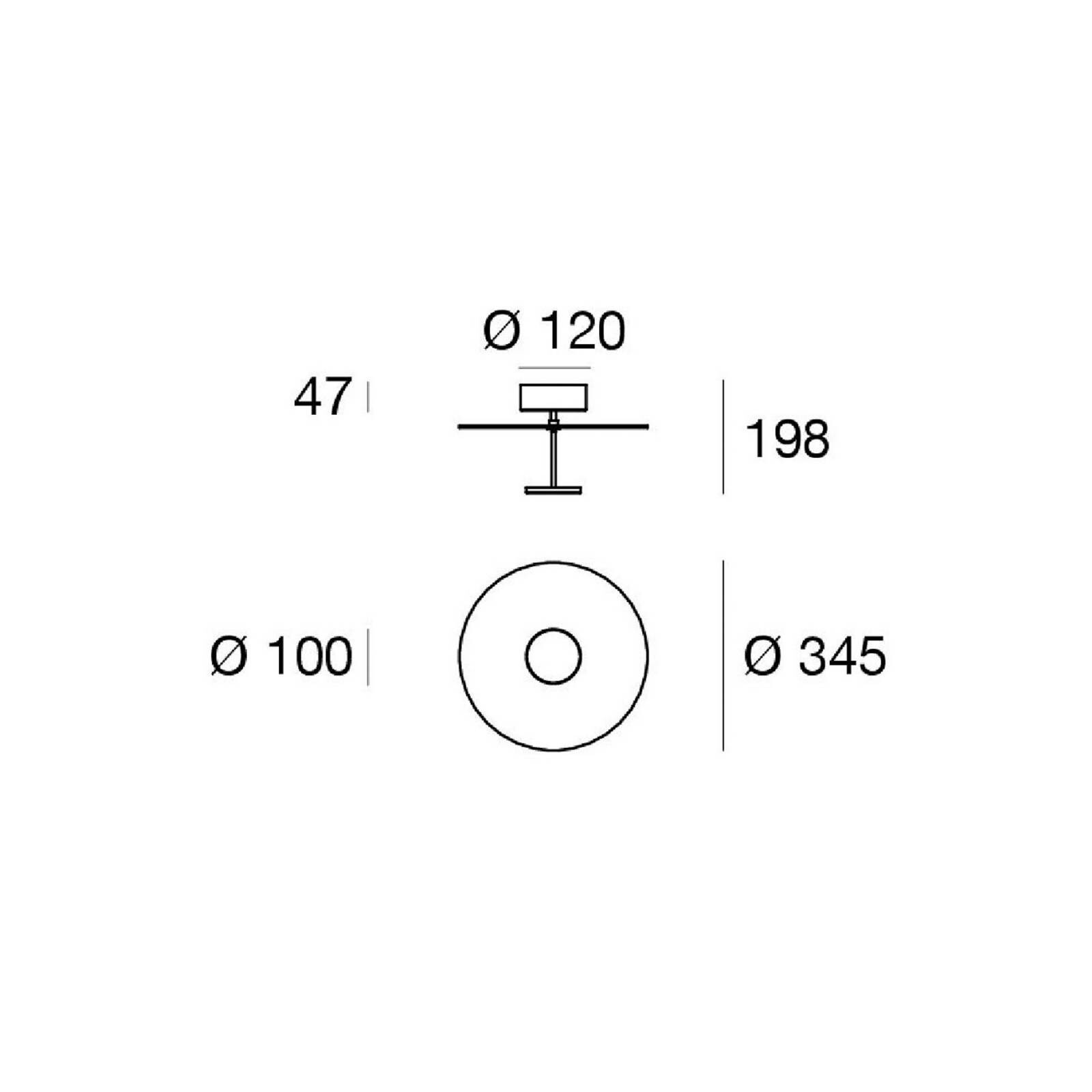stropné LED svetlo Stilo_S, biele, Ø 35 cm