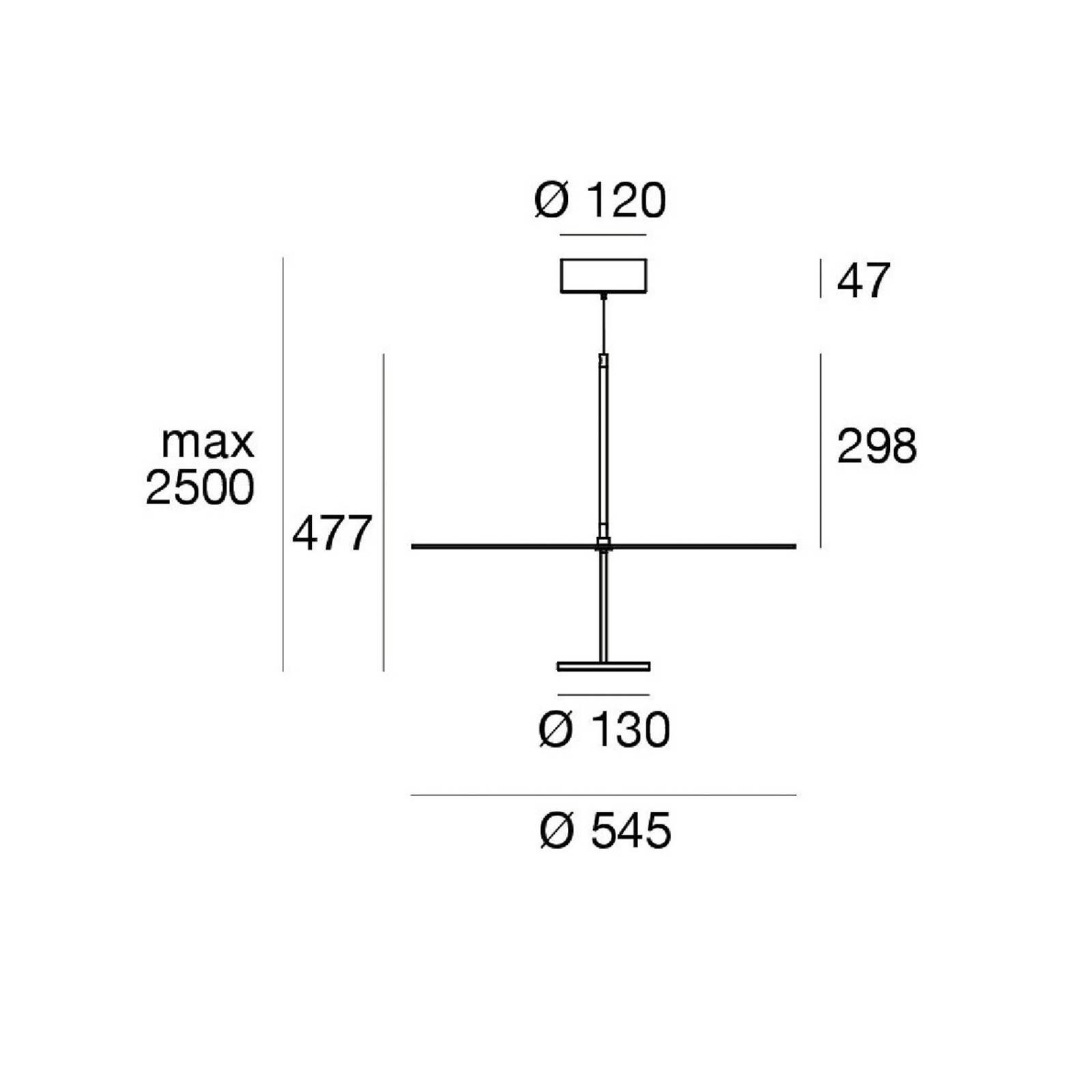 LED závesné svietidlo Stilo_P, biele, Ø 55 cm, IP40