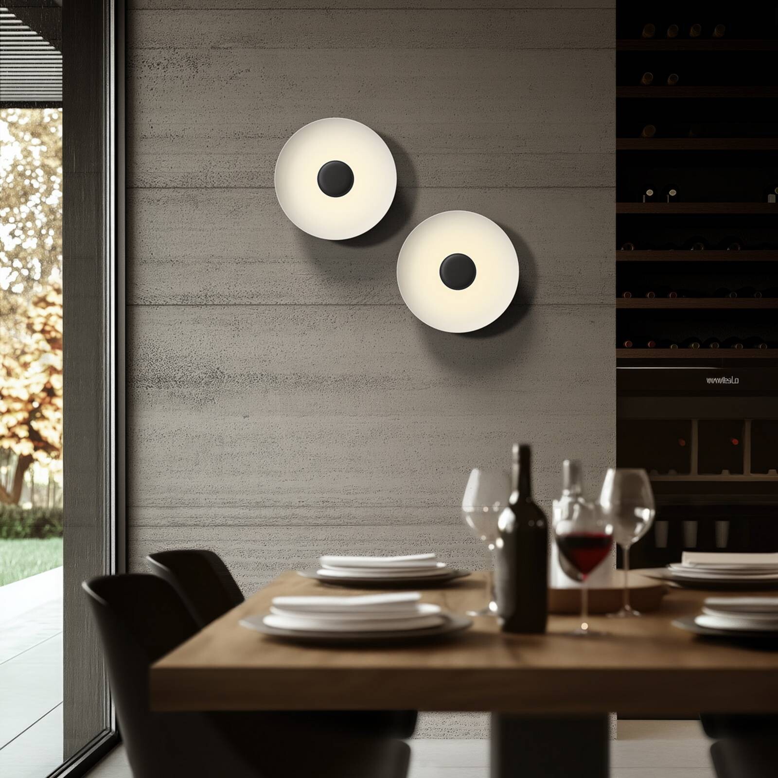 stropné LED svetlo Basin_P, čierne, kovové, Ø 48 cm