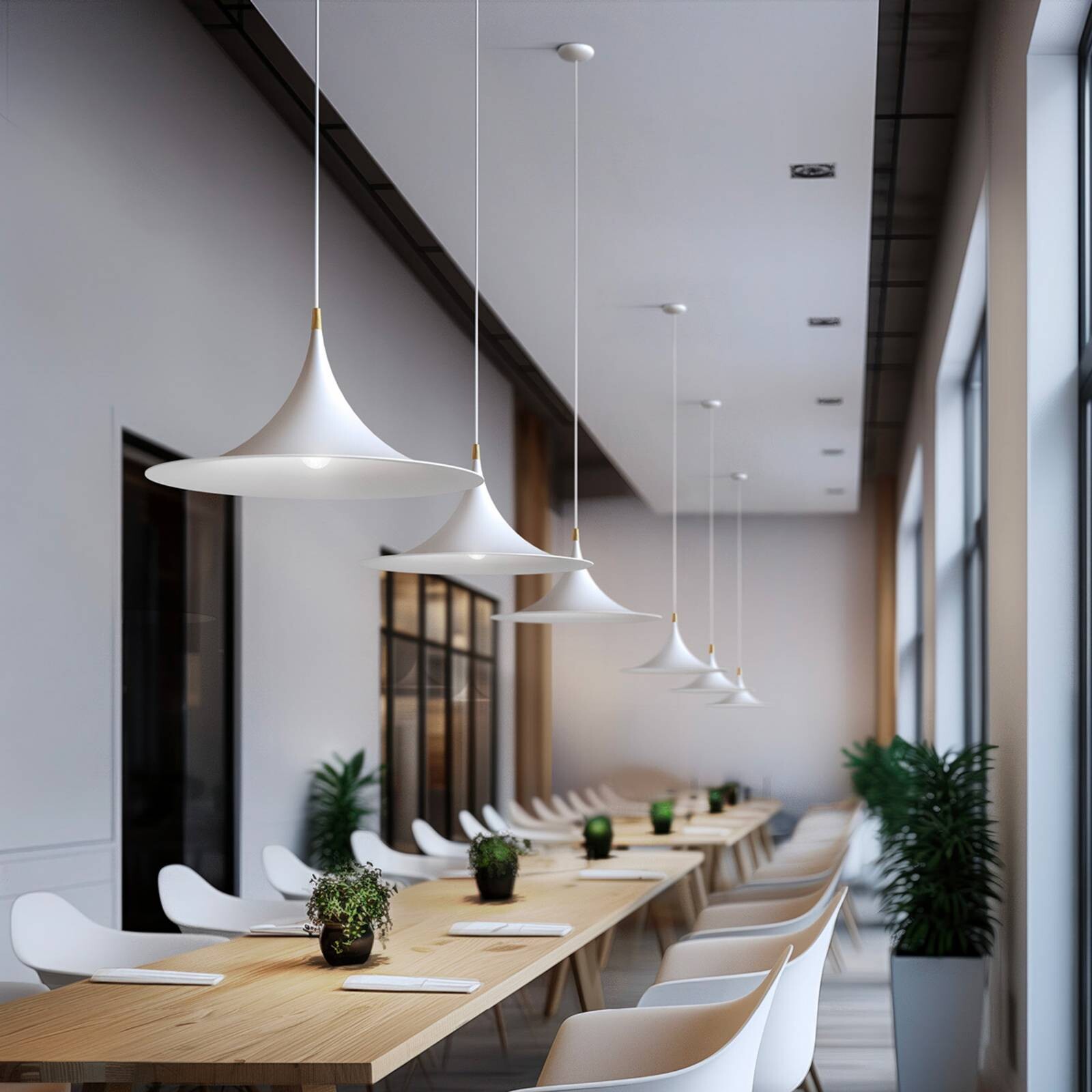 Závesné svietidlo Morgana, biele/nikel, kov, Ø 48 cm, E27