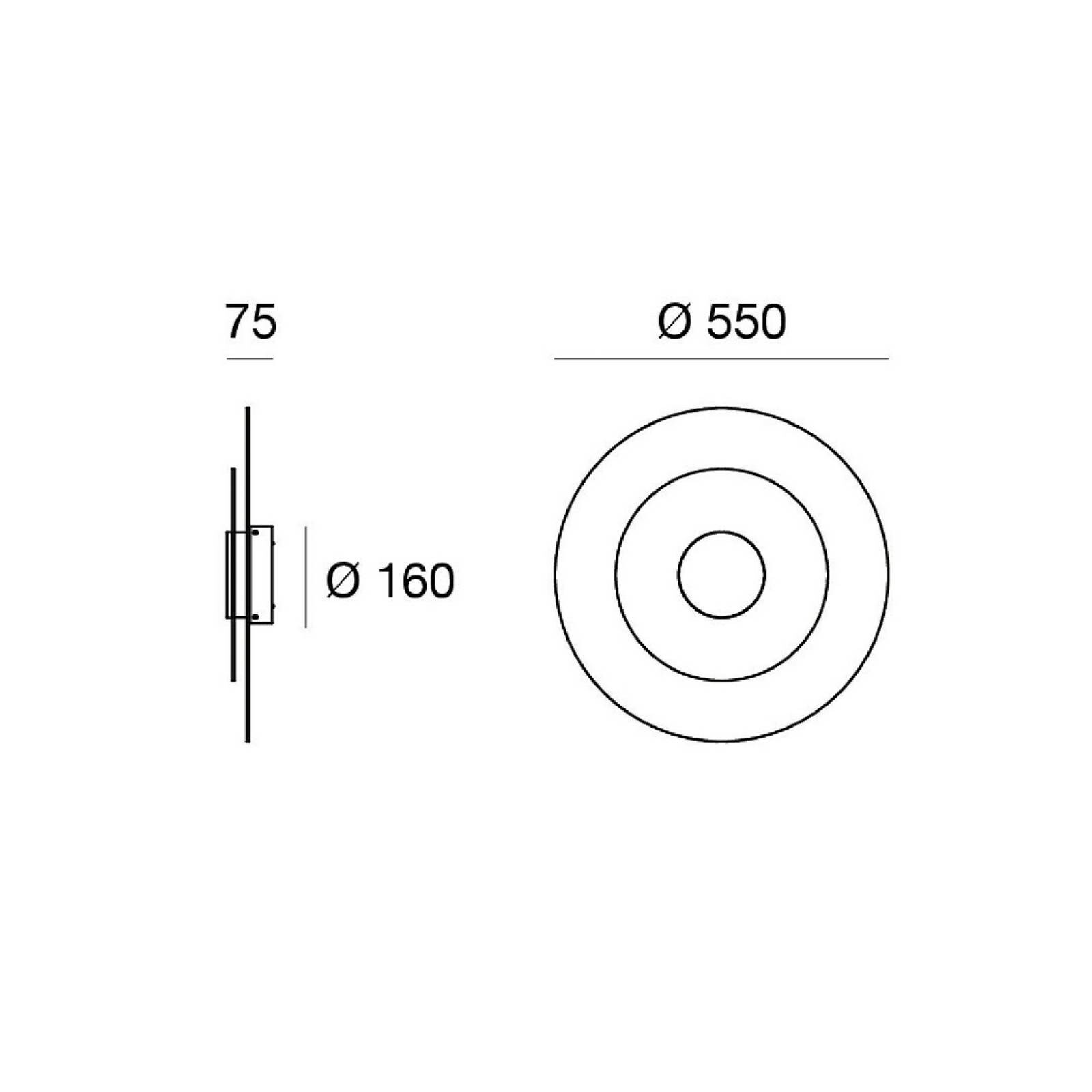 LED nástenné svetlo Joint_W, okrúhle, Ø 55 cm, biele, kovové