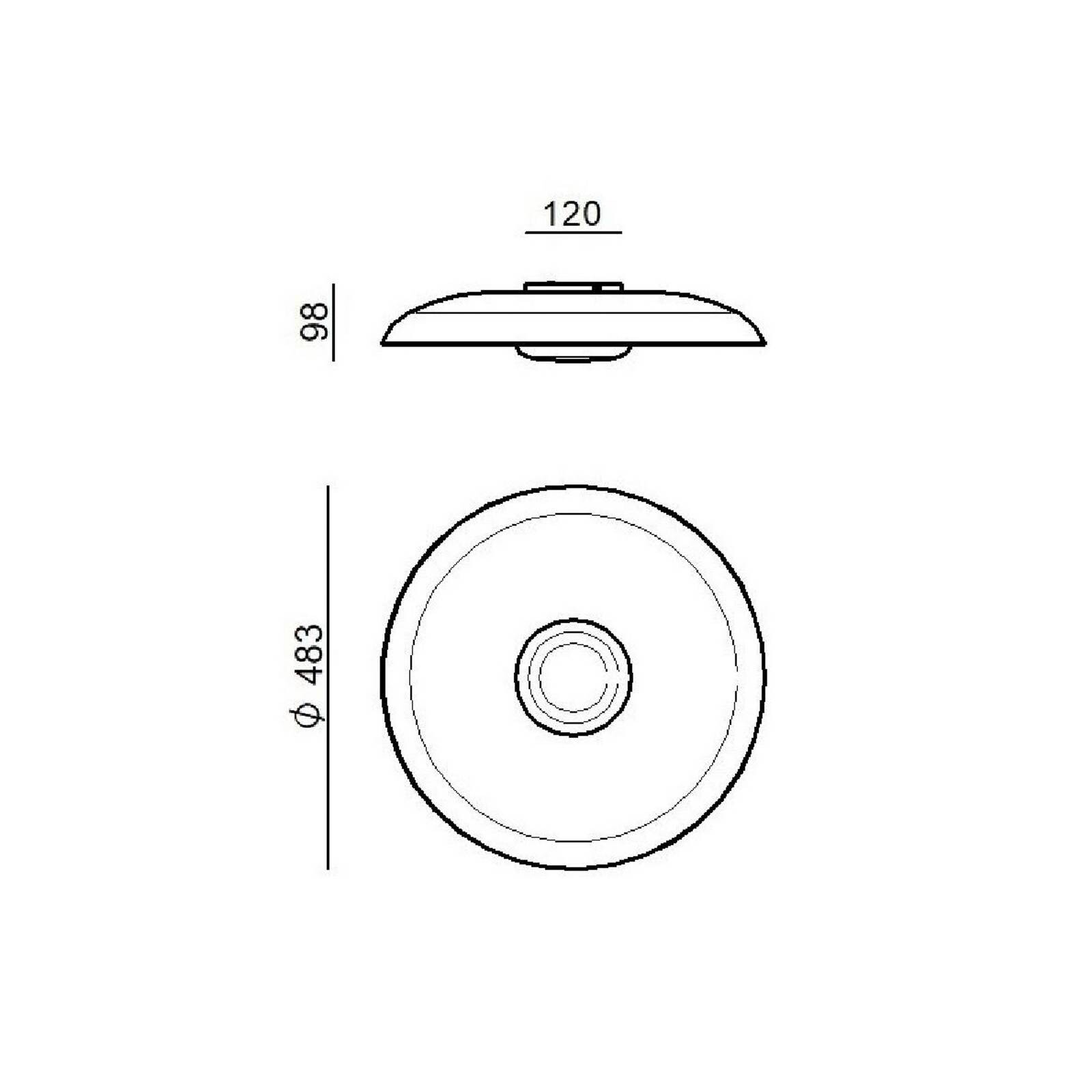 stropné LED svetlo Basin_P, biele, kov, Ø 48 cm
