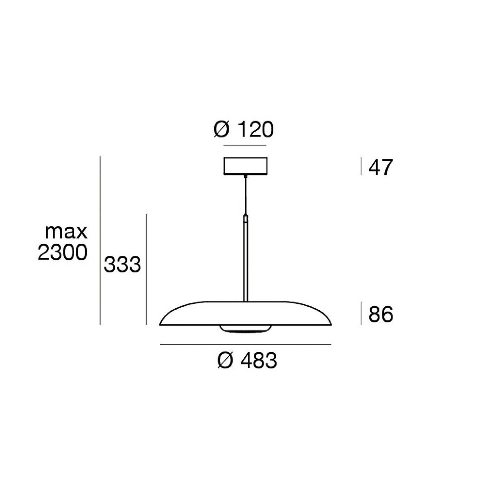 LED závesné svietidlo Basin_P, biela, kov, Ø 49 cm, IP40