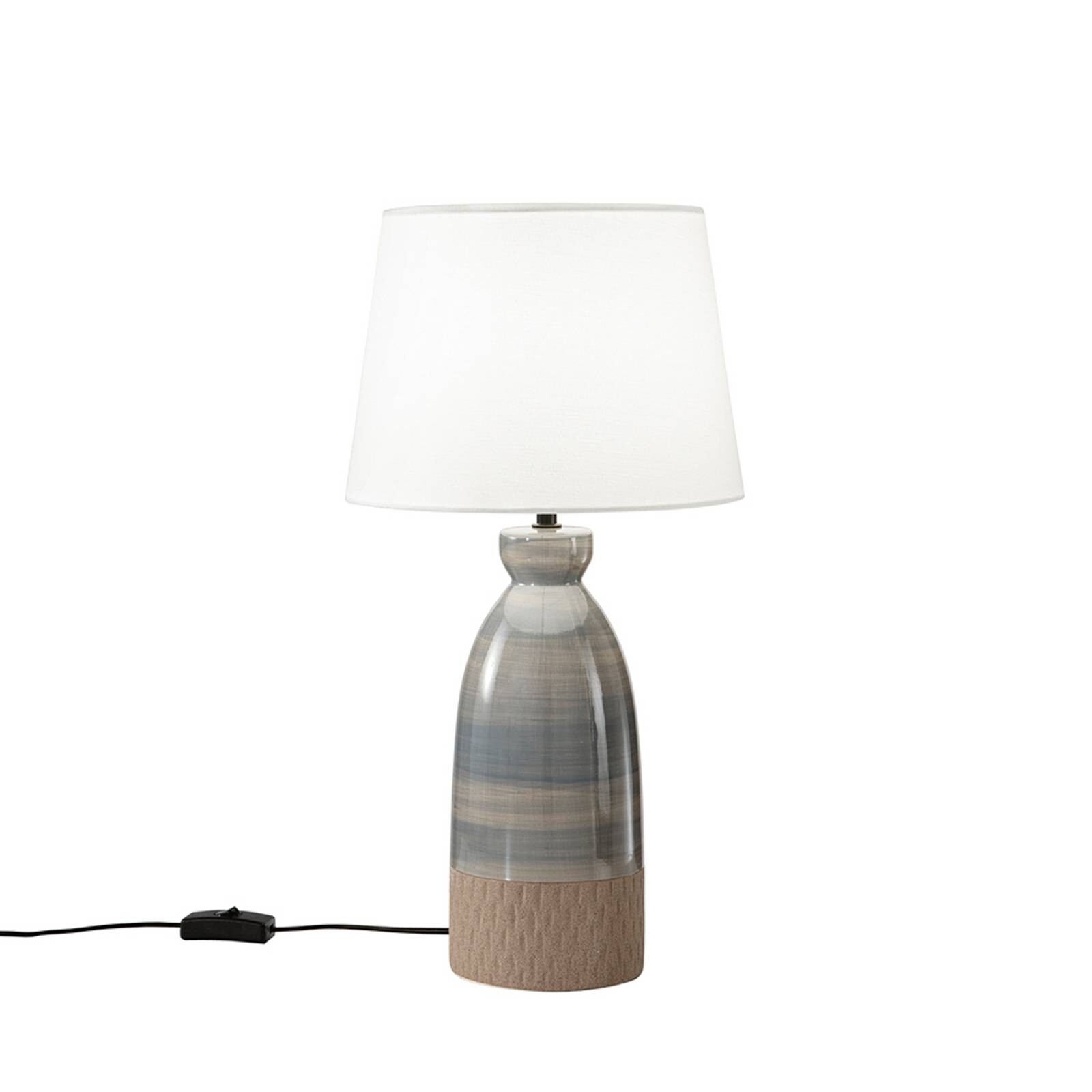 Stolová lampa Navajo, výška 49 cm, farebná/biela, keramika/textil