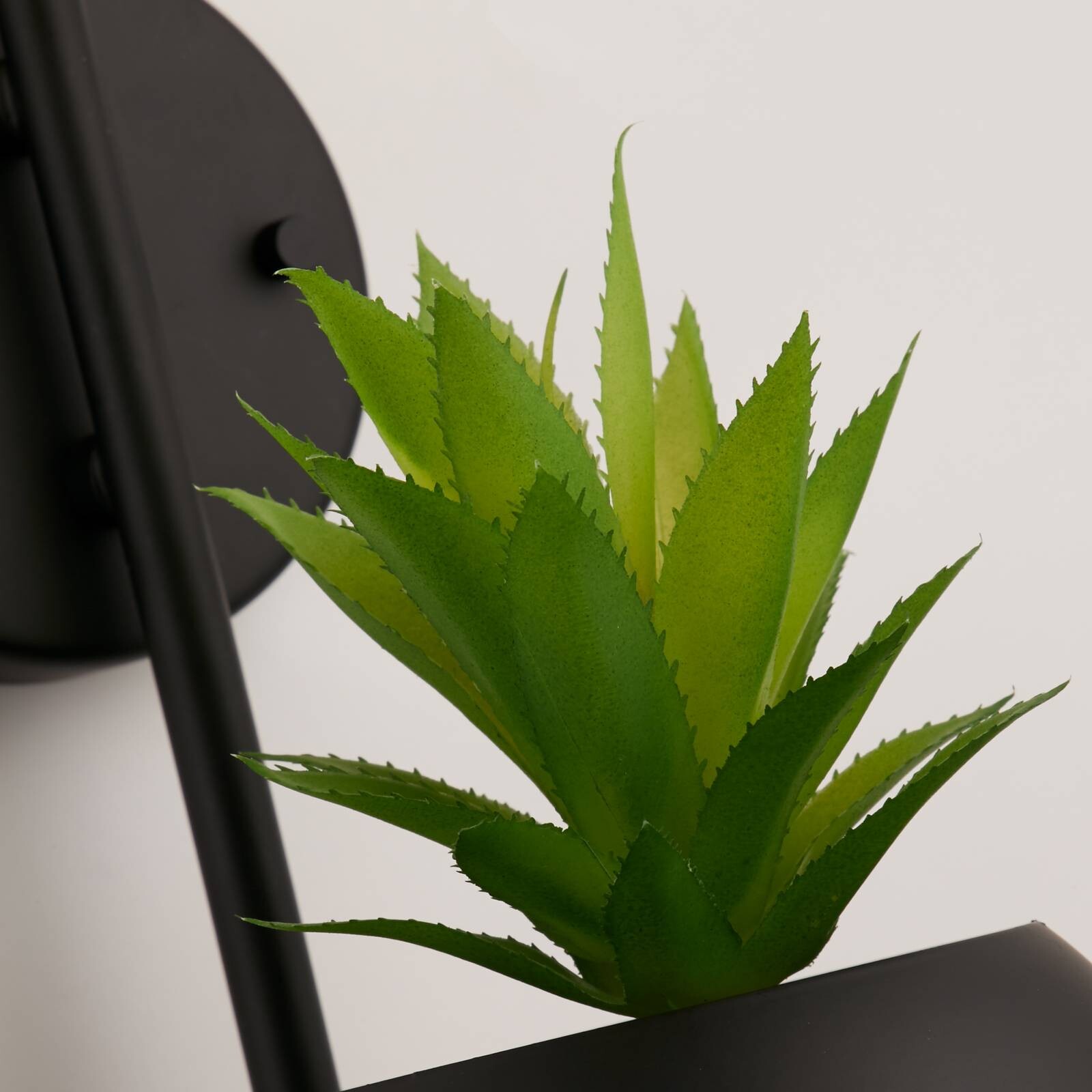 Nástenné svetlo Makarius, čierne/biele, sklo, závesné kvetináče