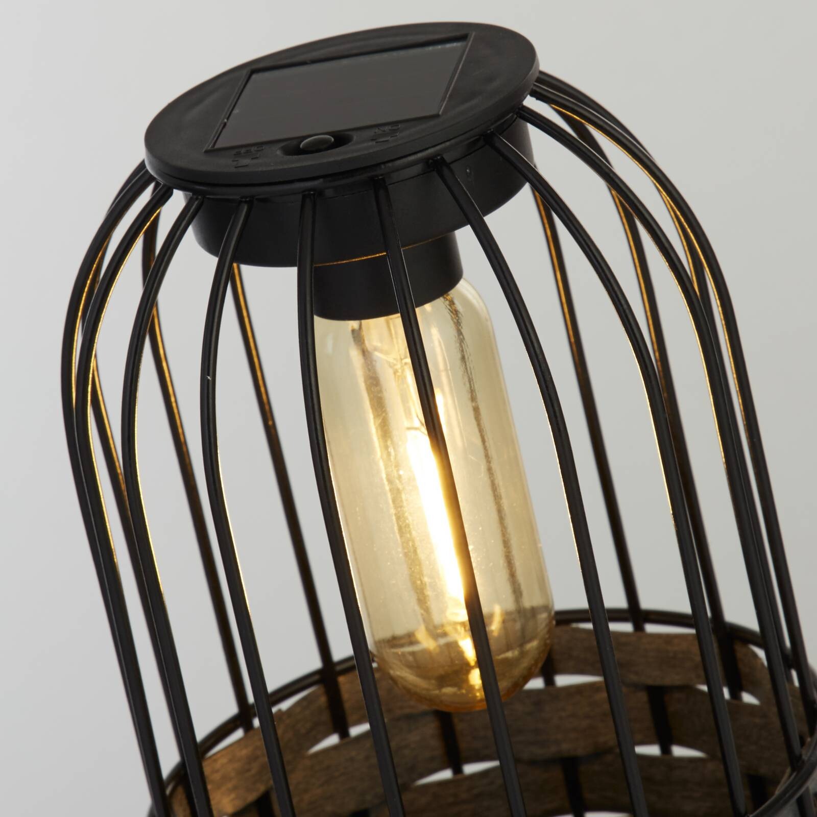 Solárne LED terasové svietidlo Tahoa, 26 cm, sivá, ratan, IP44