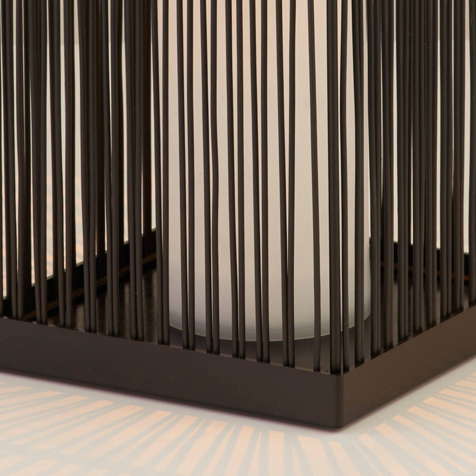 Solárne LED terasové svietidlo Sophelia, 36 cm, čierne, ratan