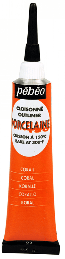 PÉBÉO PORCELAINE - Kontúry na porcelán (002 - coral, 20 ml)