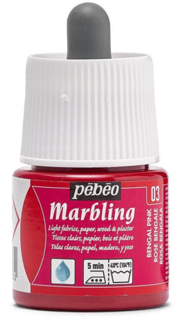 PÉBÉO MARBLING - Farba na mramorovanie 003 - bengale pink, 45 ml