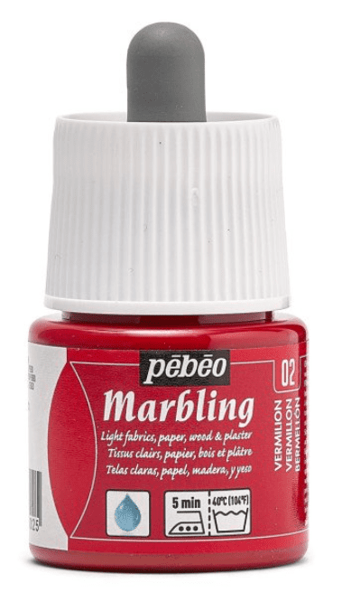 PÉBÉO MARBLING - Farba na mramorovanie 002 - vermillon, 45 ml