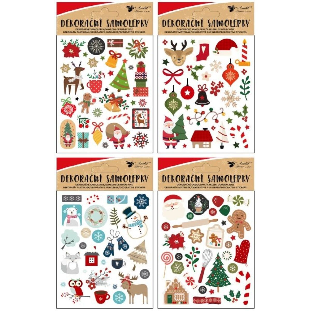 Anděl Přerov Samolepky s vianočnými motívmi 8 x 14,5 cm