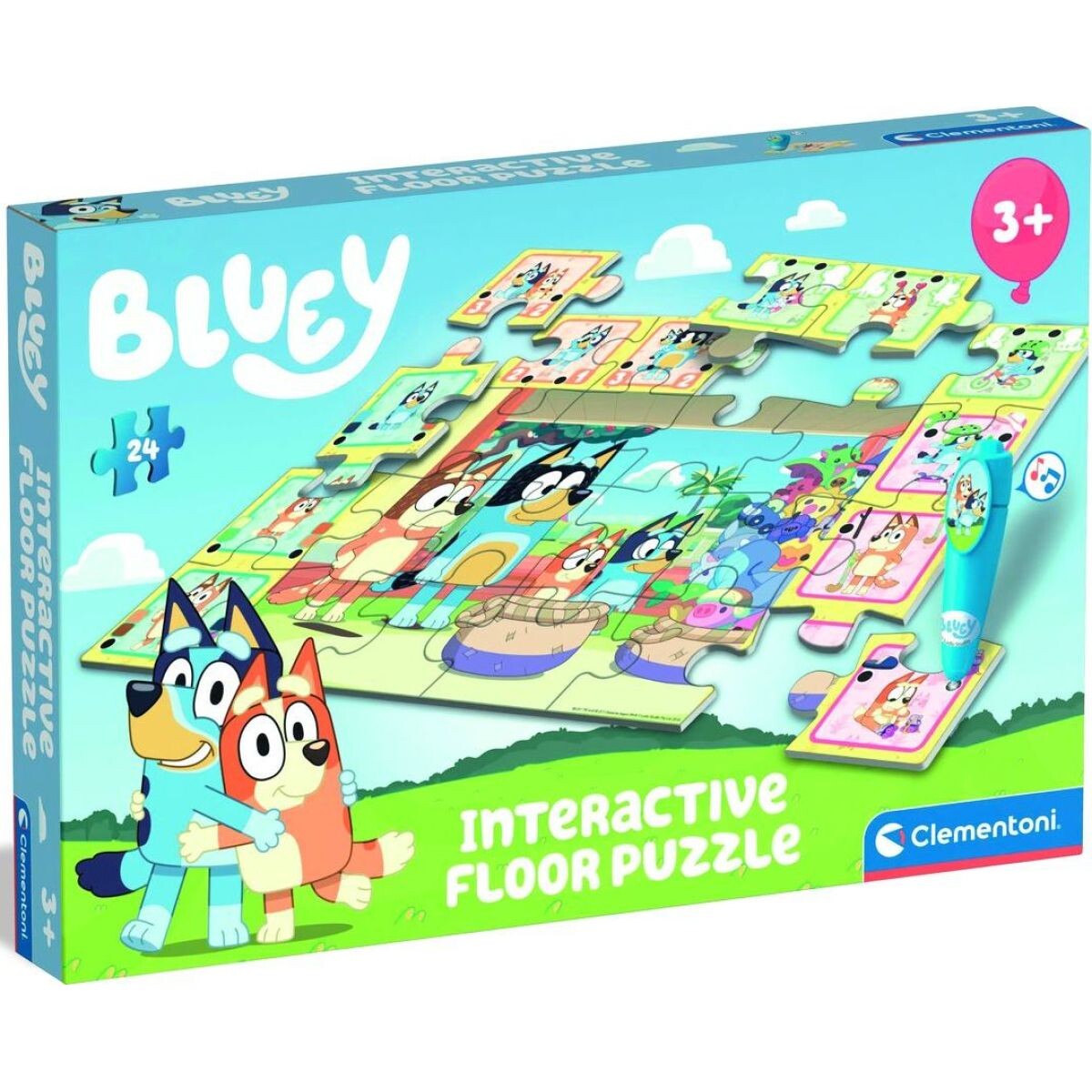 Clementoni Podlahové puzzle s interaktívnym perom Bluey