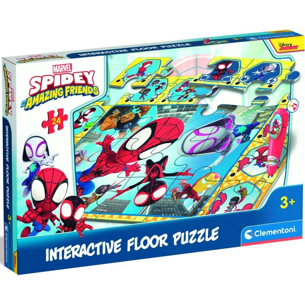 Clementoni Podlahové puzzle s interaktívnym perom Spidey