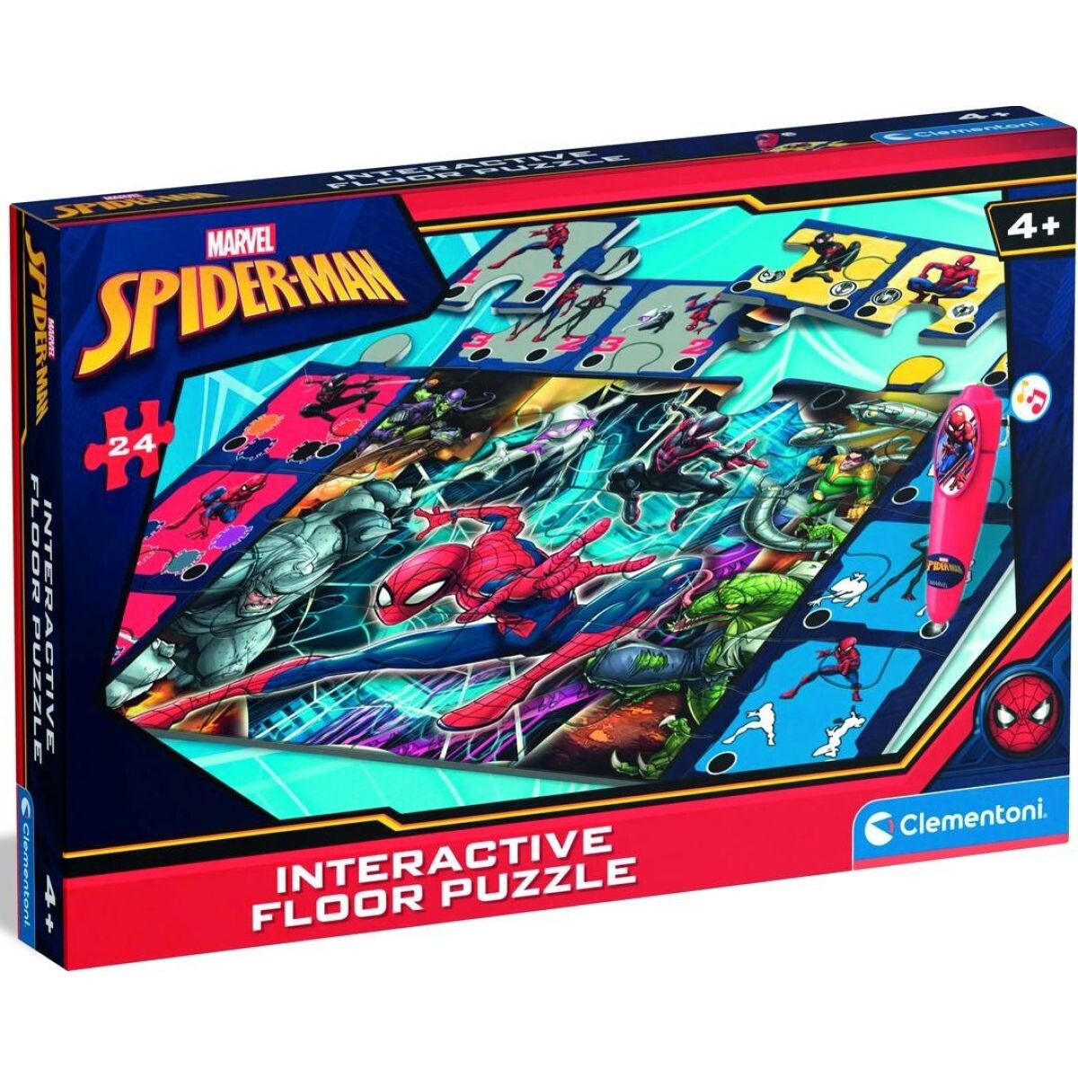 Clementoni Podlahové puzzle s interaktívnym perom Spiderman