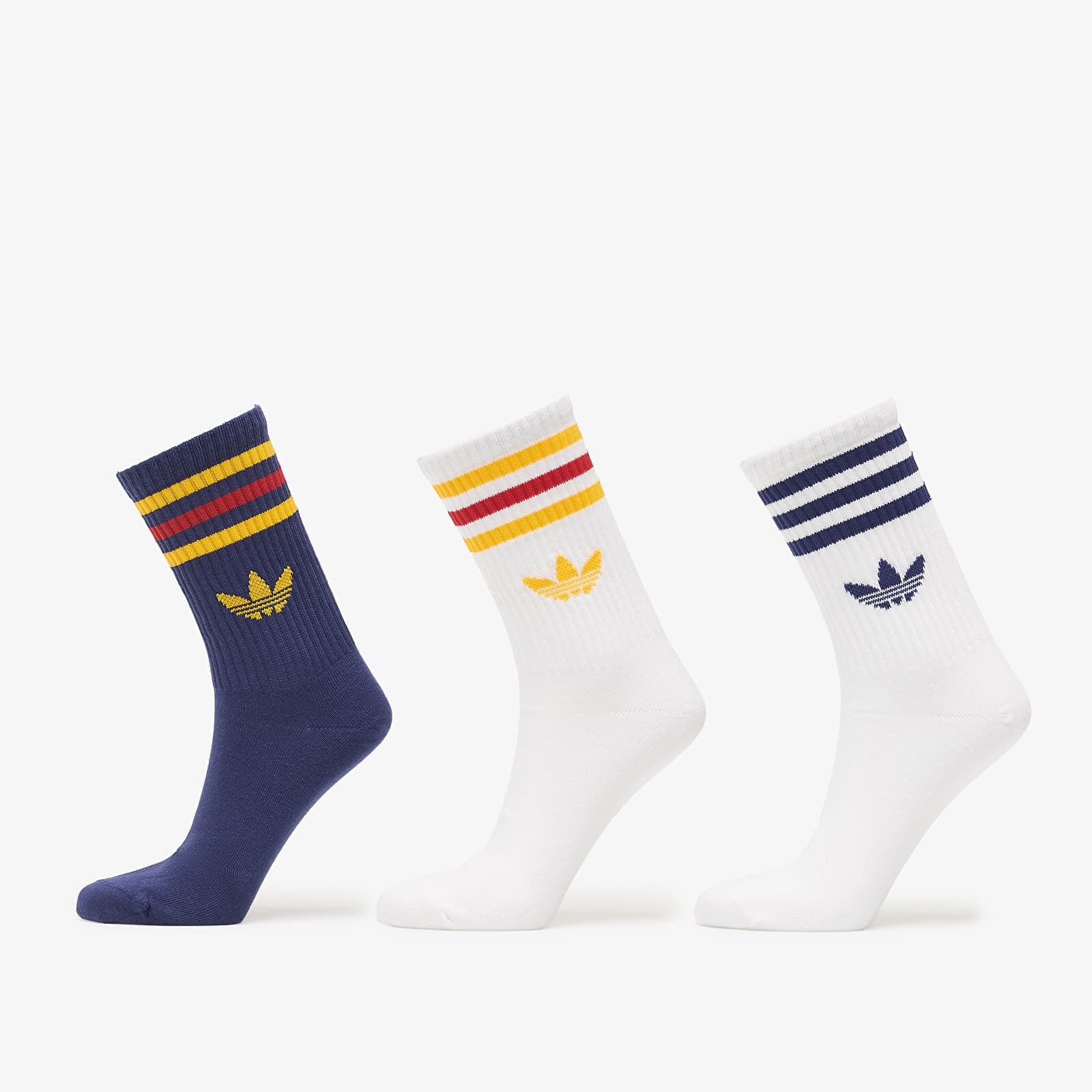 Ponožky adidas 3S Crew Sock 3P White/ Dark Blue/ White XL