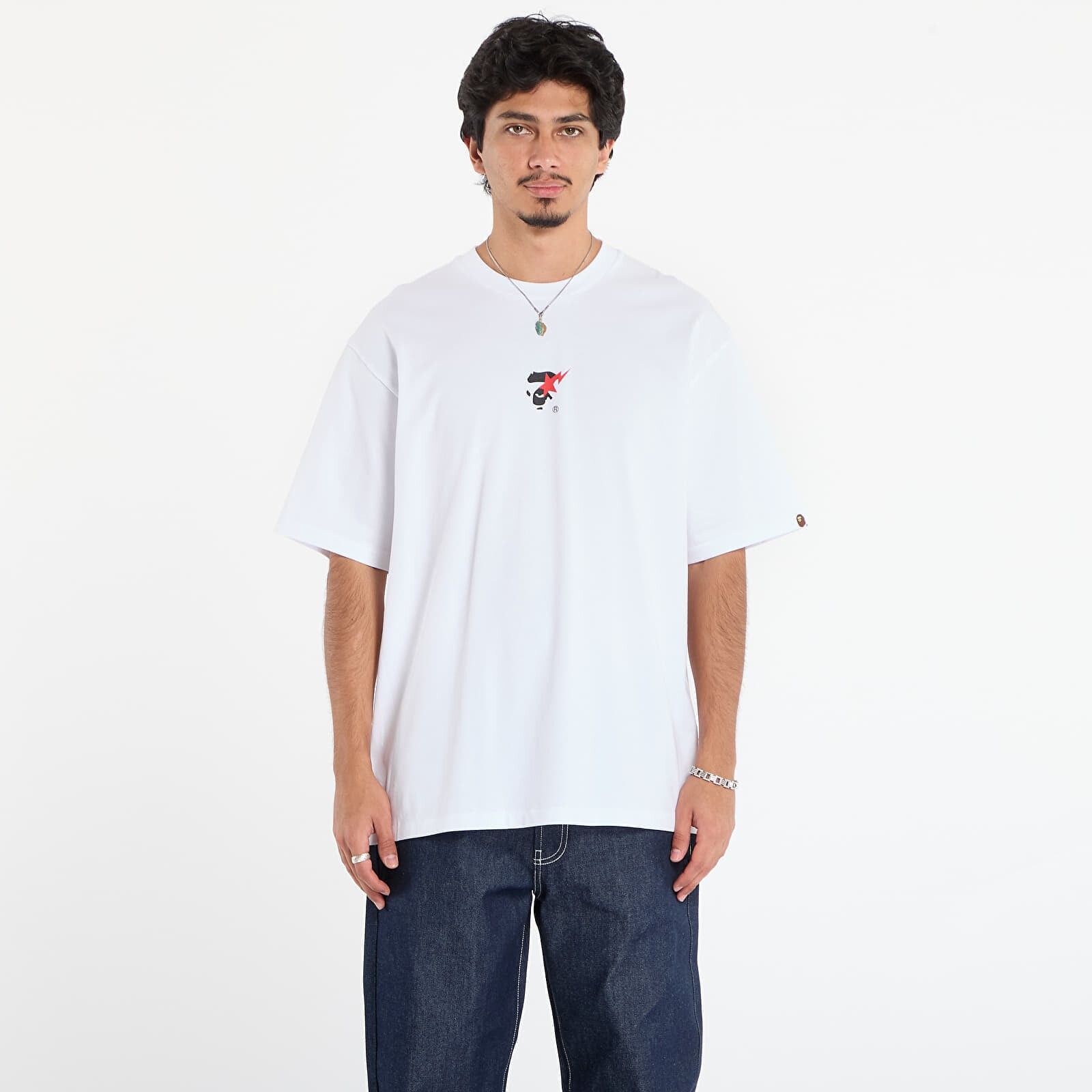 Tričko A BATHING APE Bape Sta Ape Face Relaxed Fit Tee White XXL