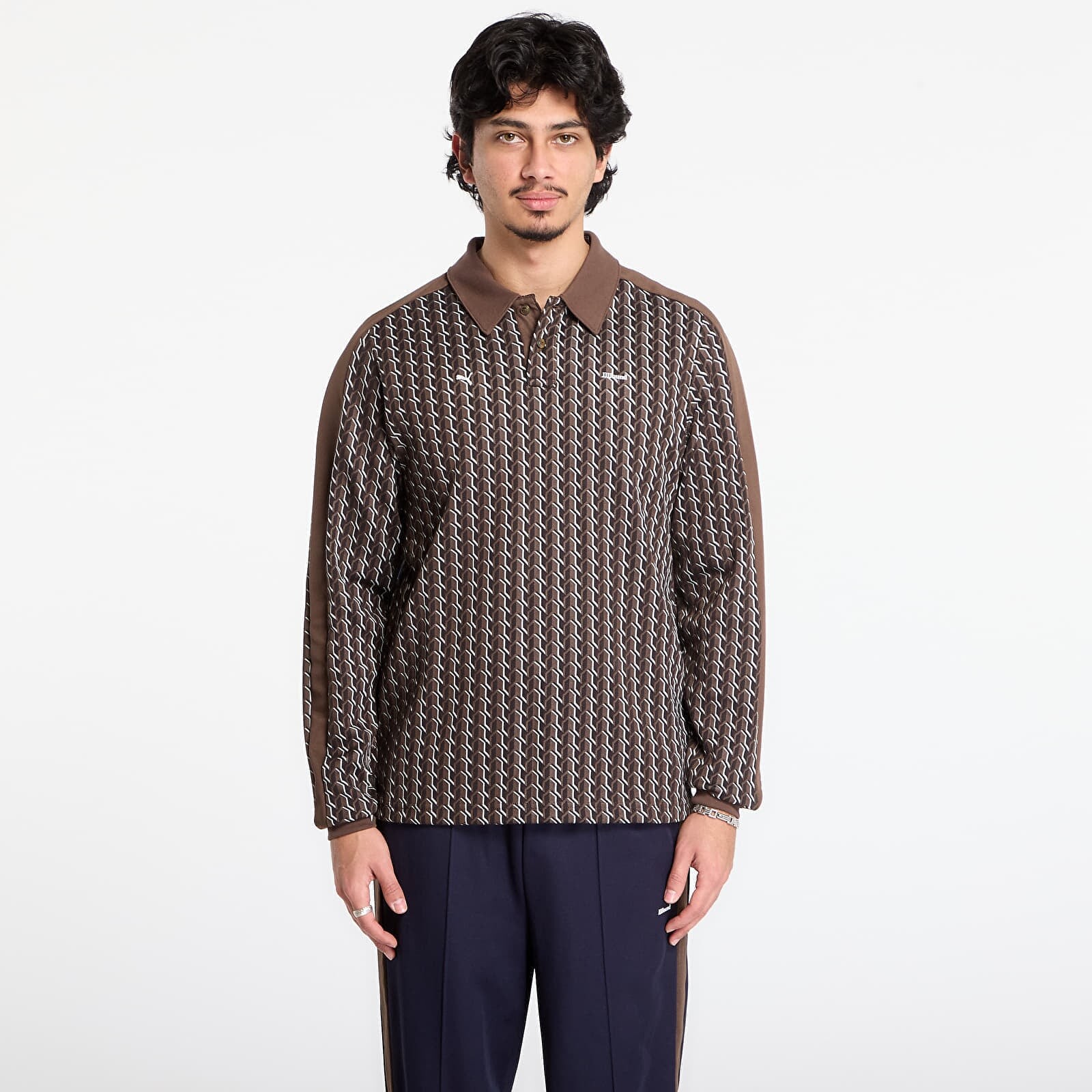 Tričko Puma x JJJJOUND T7 Longsleeve Polo Chocolate L
