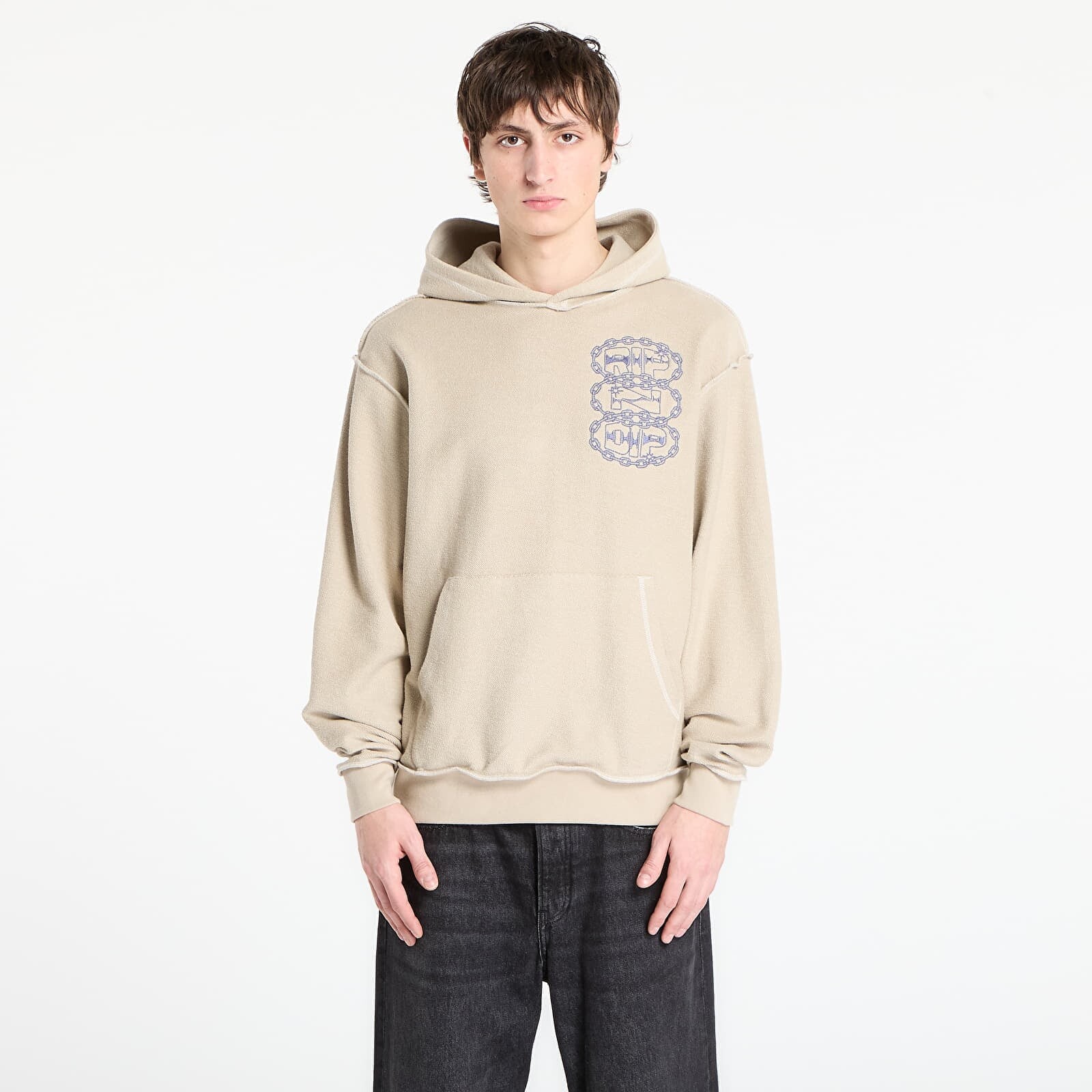 Mikina RIPNDIP Linked Up Reverse Stitched Hoodie Khaki S