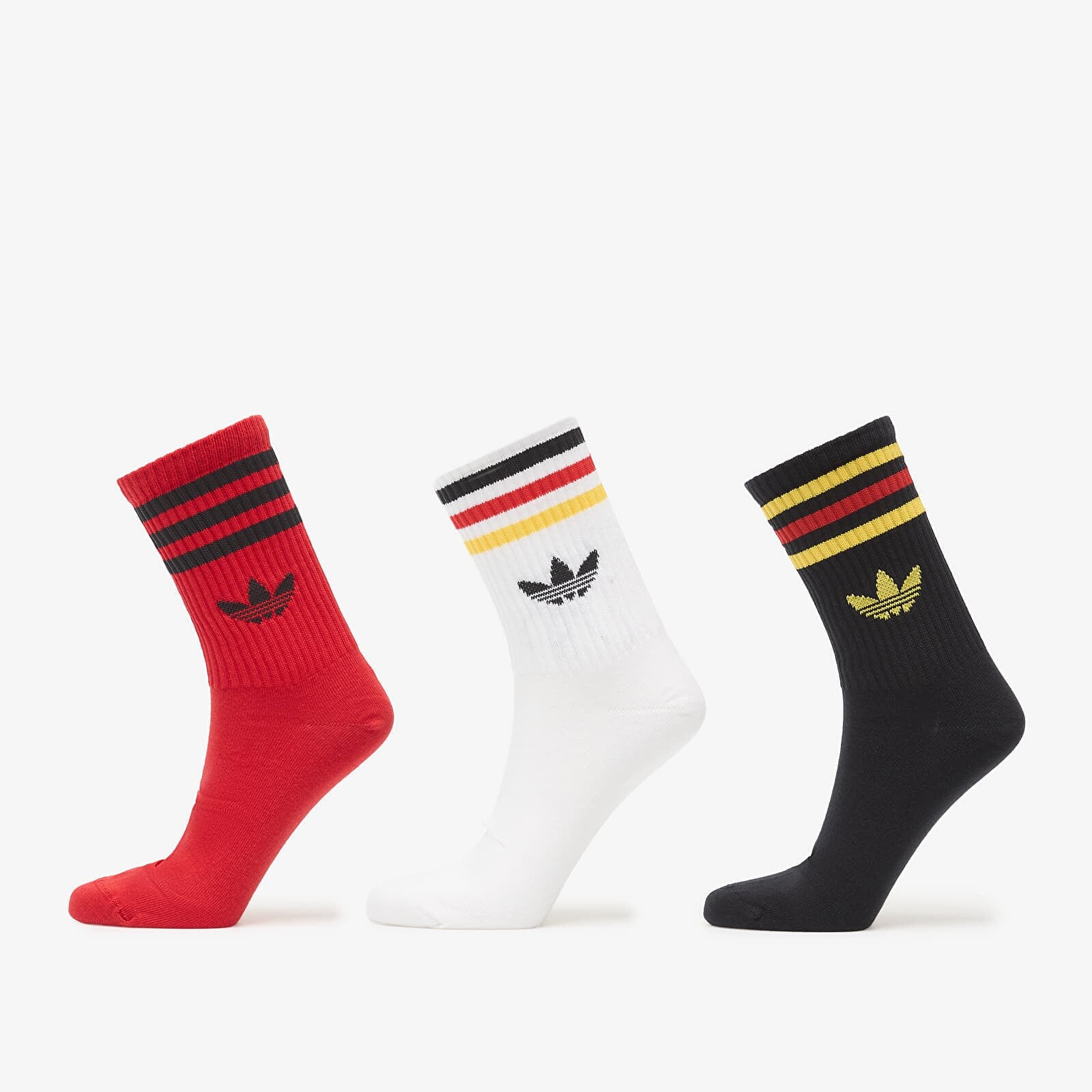 Ponožky adidas 3S Crew Sock 3P White/ Better Scarlet/ Black L