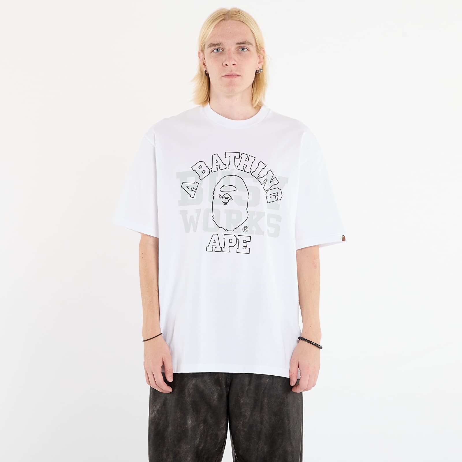 Tričko A BATHING APE College Relaxed Fit Tee 1 White S