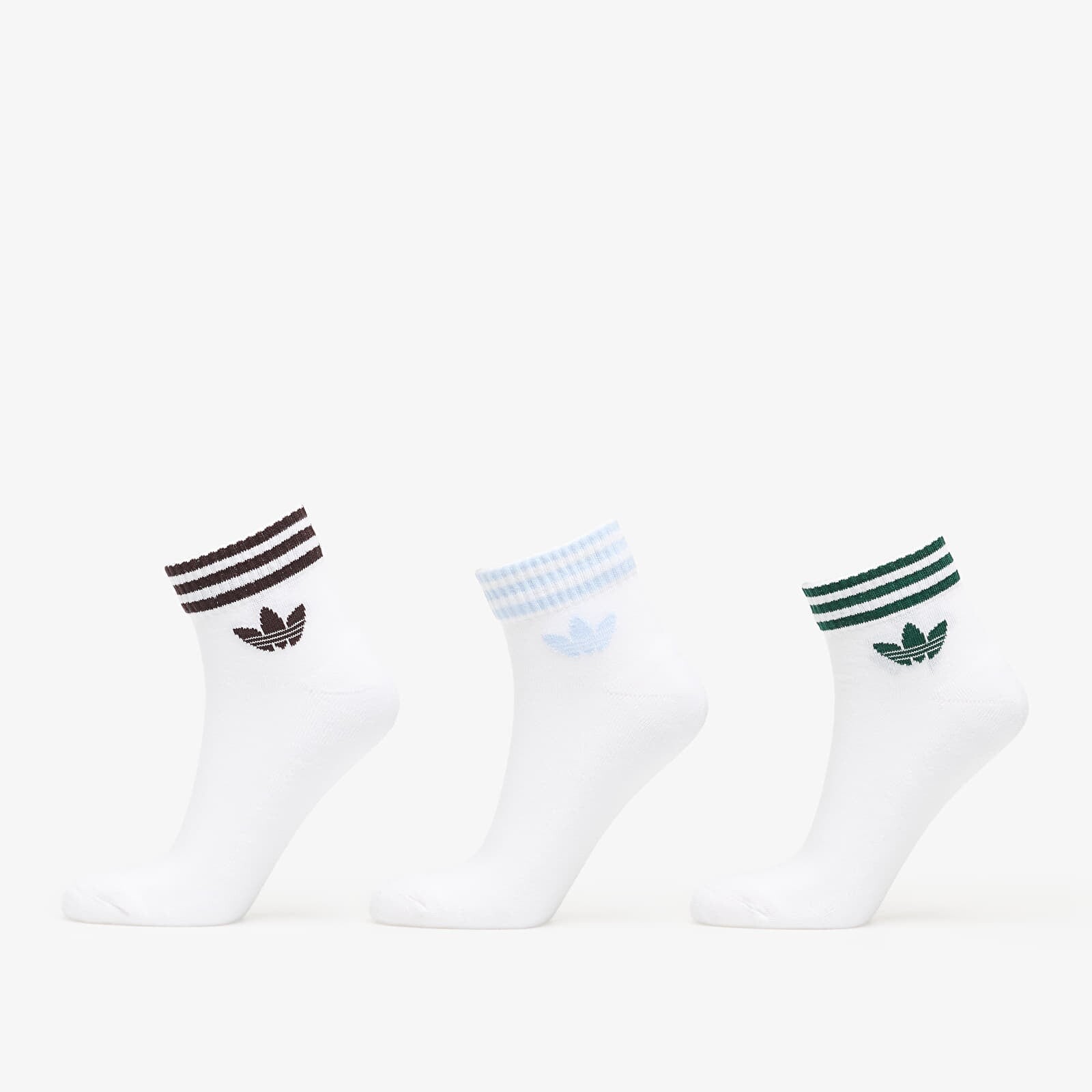 Ponožky adidas 3S Ankle Socks 3-Pack White/ Auco/ Crsk/ Cgreen S