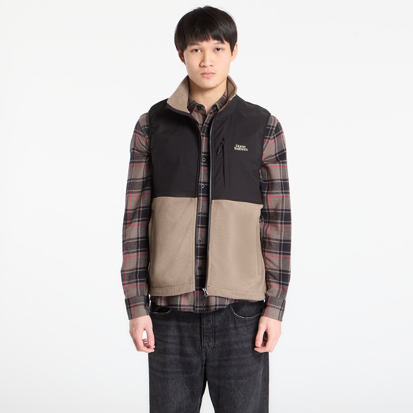 Vesta Horsefeathers Duval Fleece Vest Taupe XXL