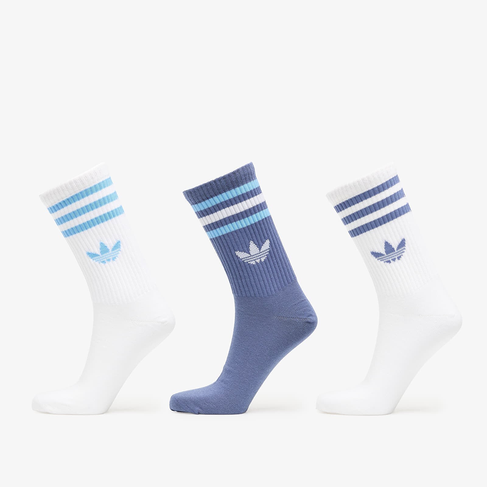 Ponožky adidas 3S Crew Socks 3-Pack Creme Blue/ White/ White M