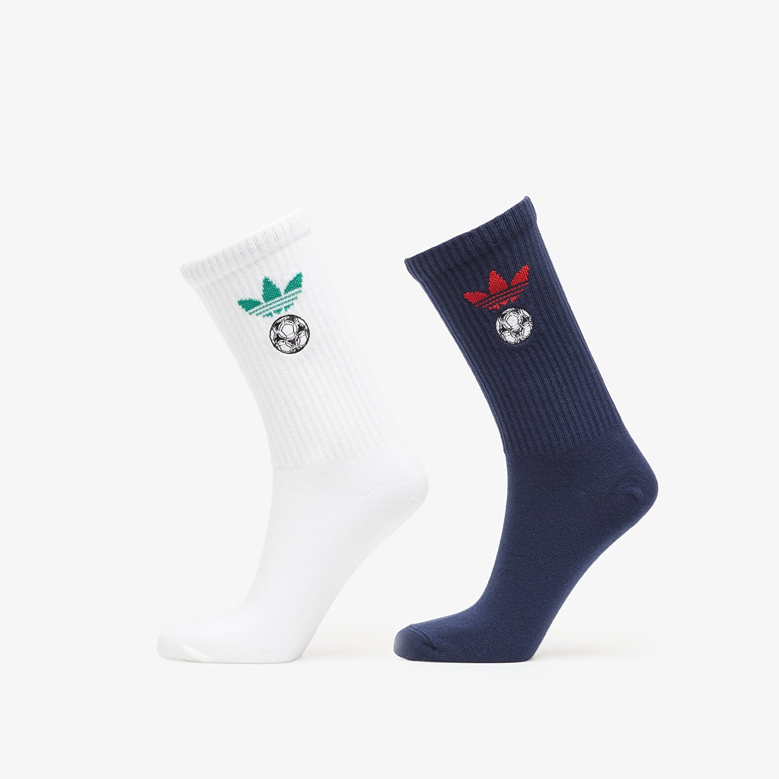 Ponožky adidas Football Crew Socks 2-Pack White/ Night Indigo M