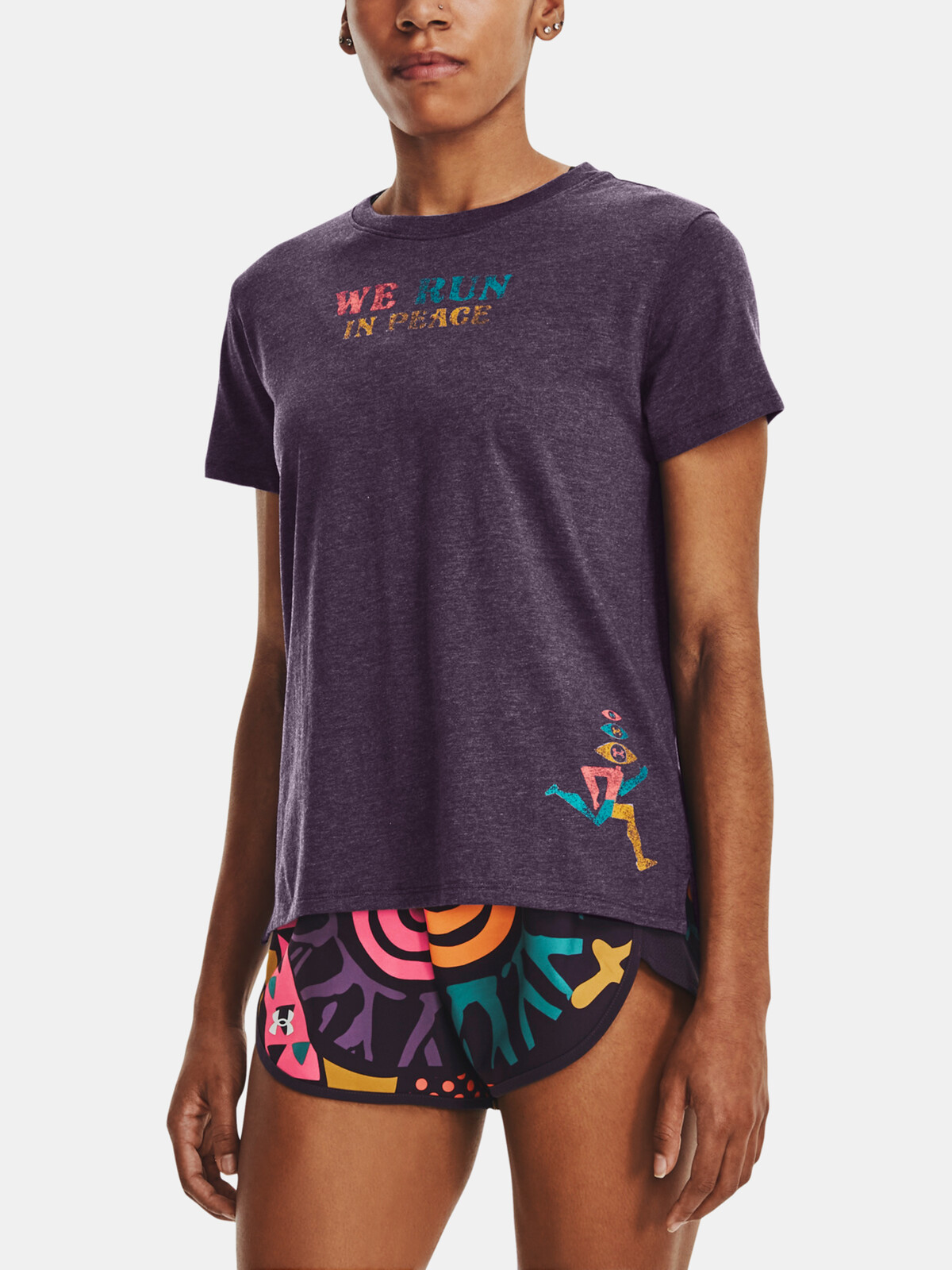 T-Shirt Under Armour UA Run In Peace SS Tee-PPL - Women