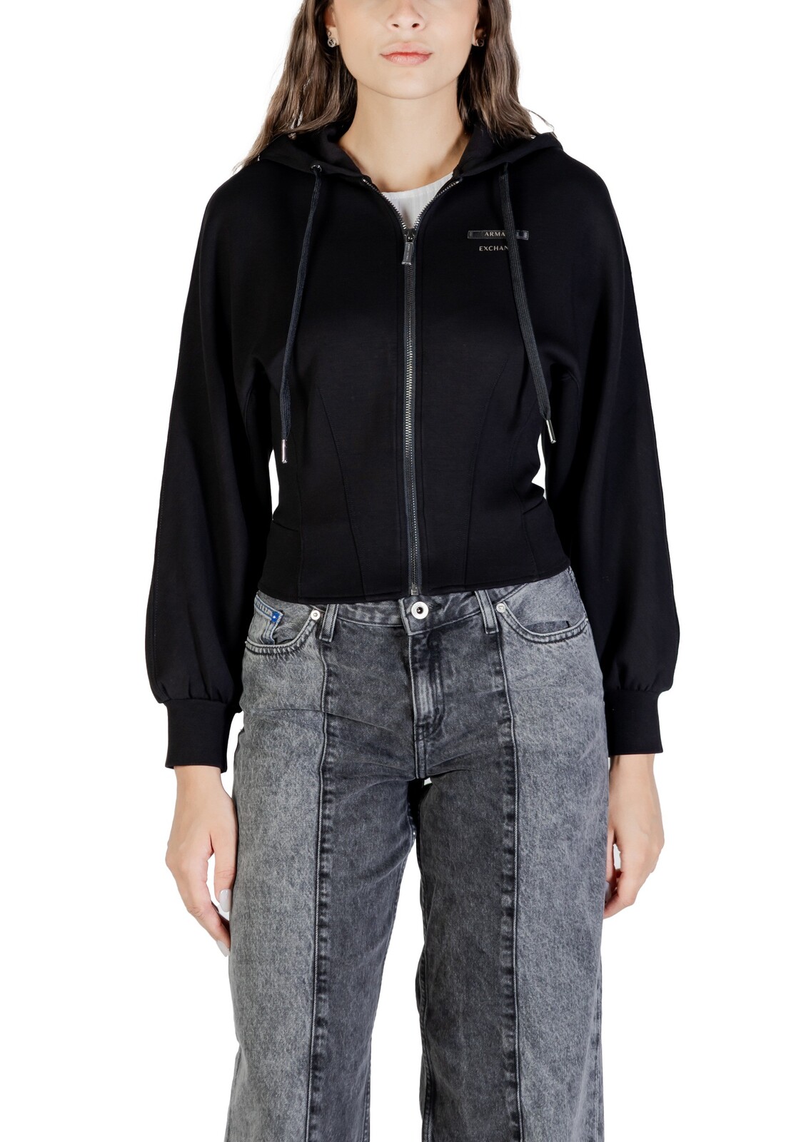 Armani Exchange čierna mikina na zips