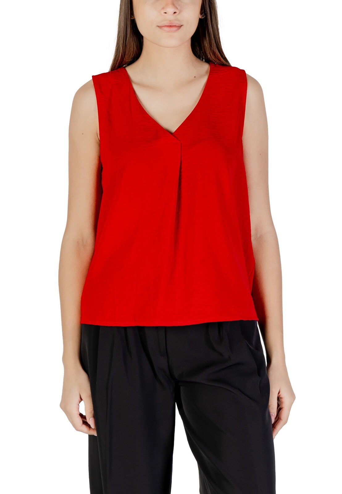 Červený dámsky top bez rukávov