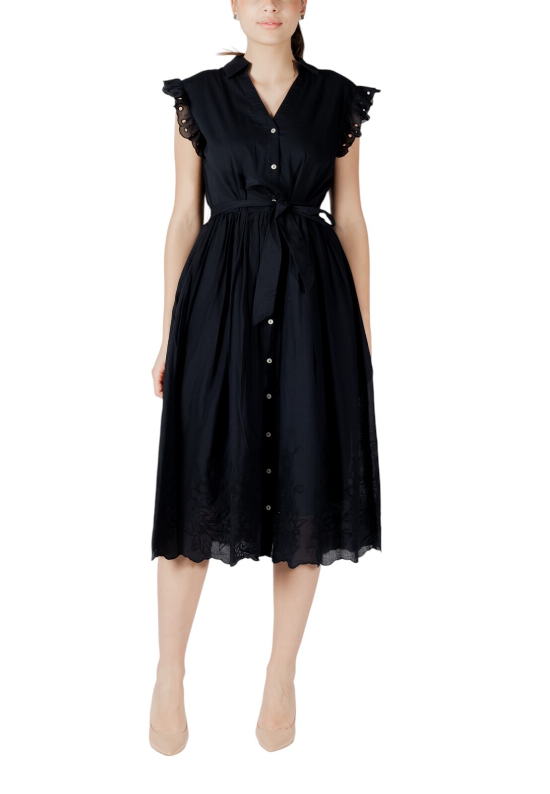 Čierne košeľové šaty Vila Clothes