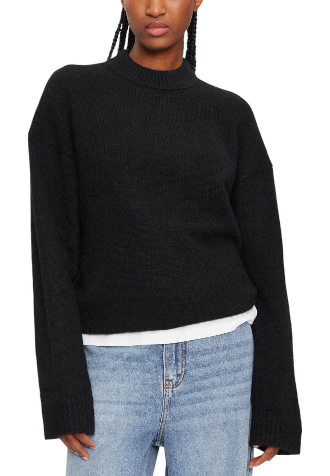 Calvin Klein dámsky sveter a boyfriend rifle