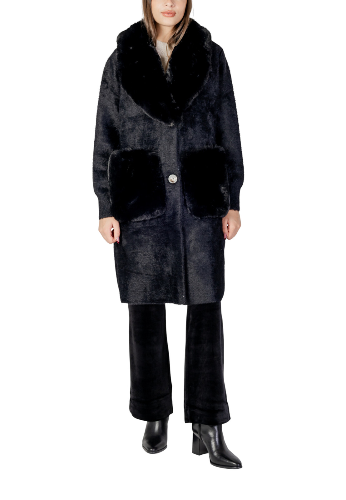 Dámsky zimný kabát s kožušinou