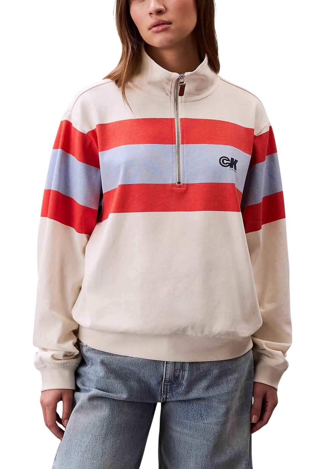 Calvin Klein mikina s pruhmi