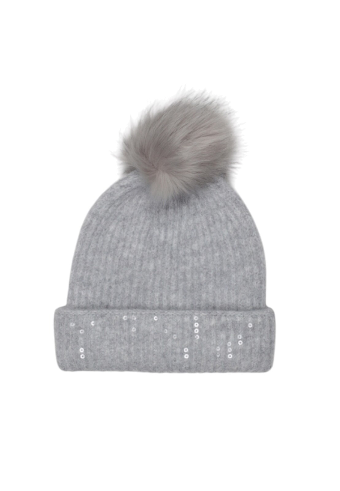 Šedá čiapka s brmbolcom
