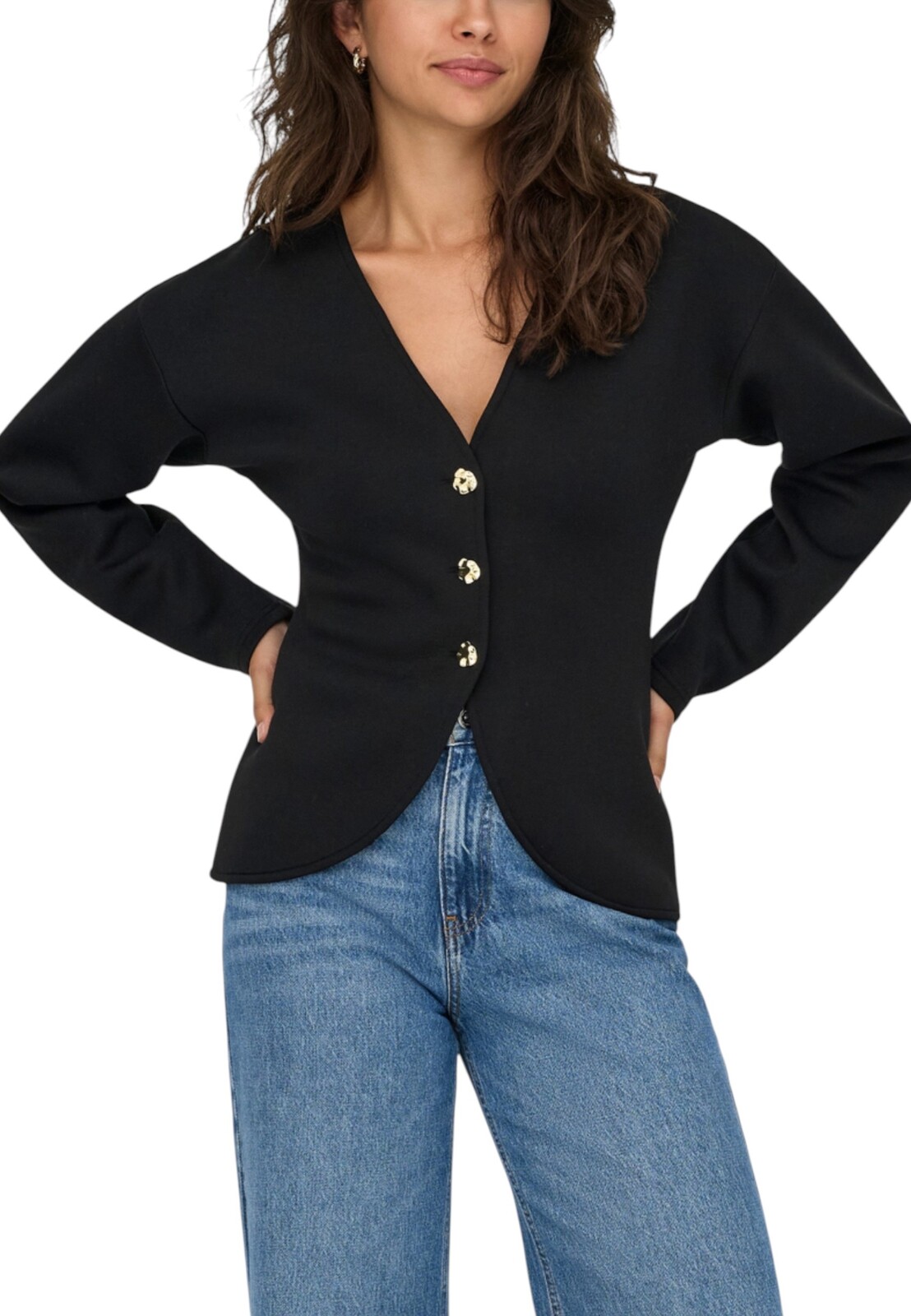 Čierny kardigan Only s gombíkmi