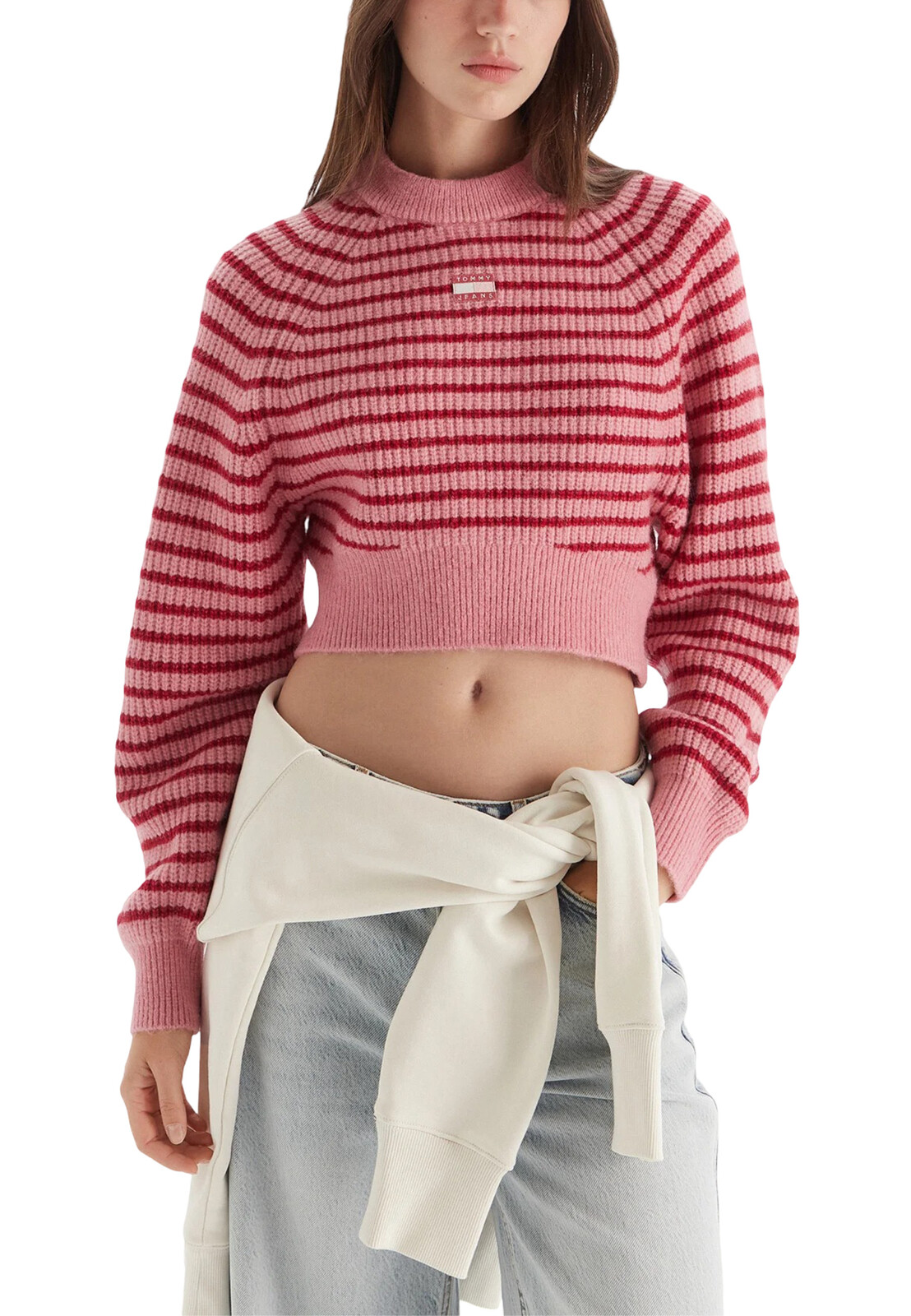 Tommy Hilfiger pruhovaný crop sveter