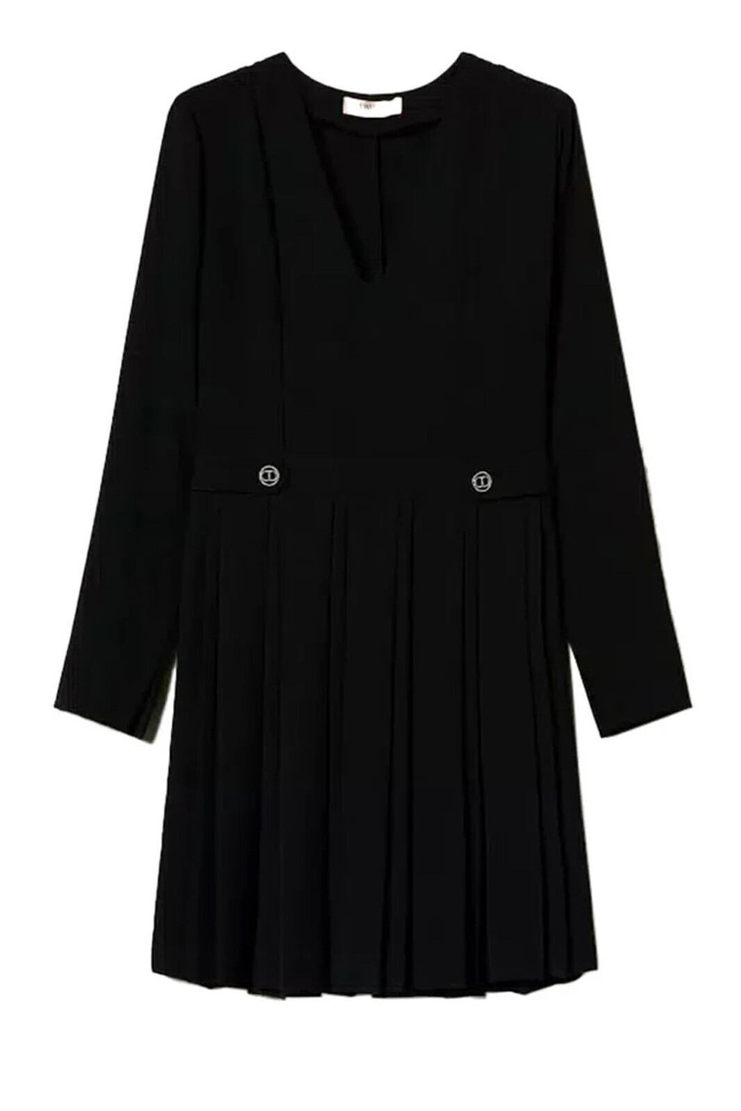 Čierne mini šaty s dlhým rukávom