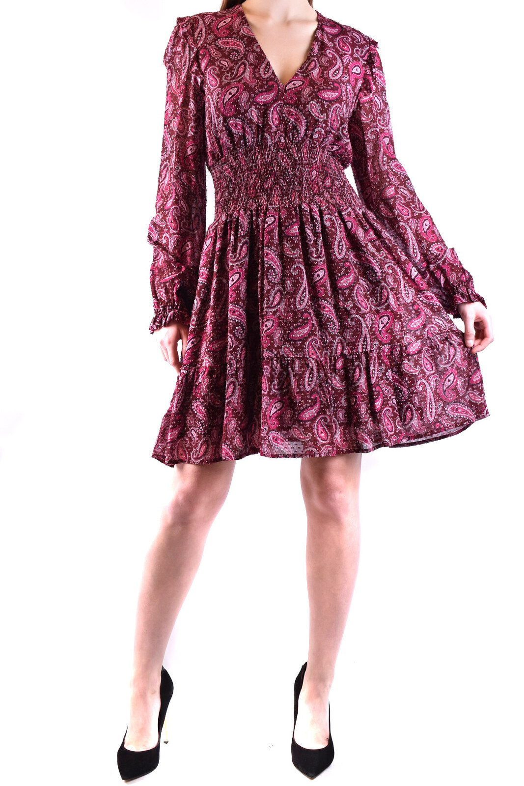 Vzorované šaty s dlhými rukávmi