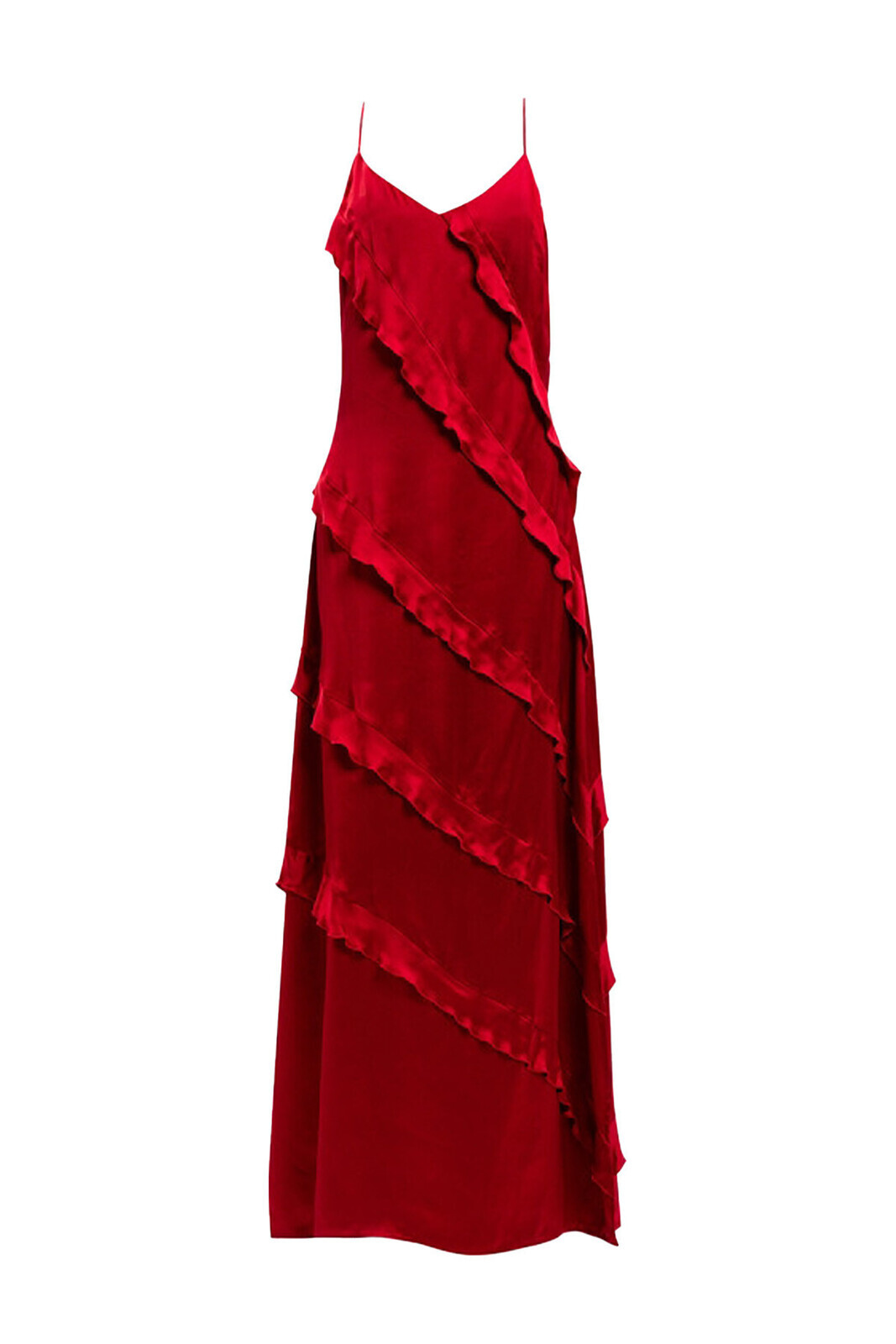 Červené maxi šaty bez rukávov