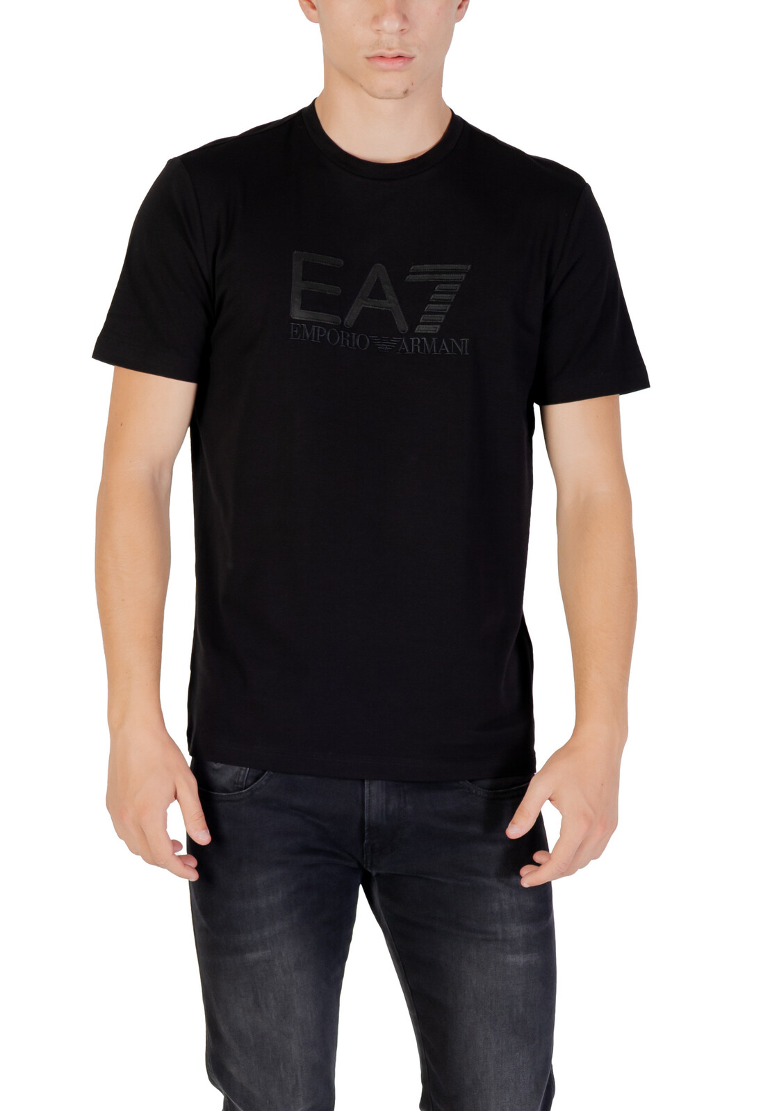 Čierne tričko EA7 s krátkym rukávom