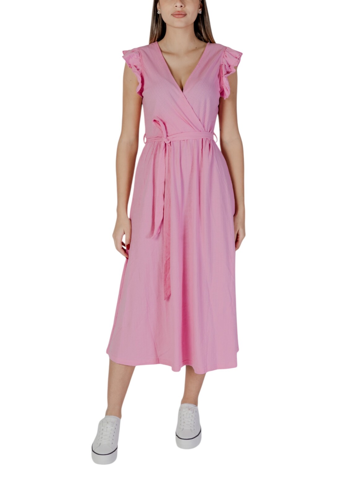 Ružové maxi šaty bez rukávov