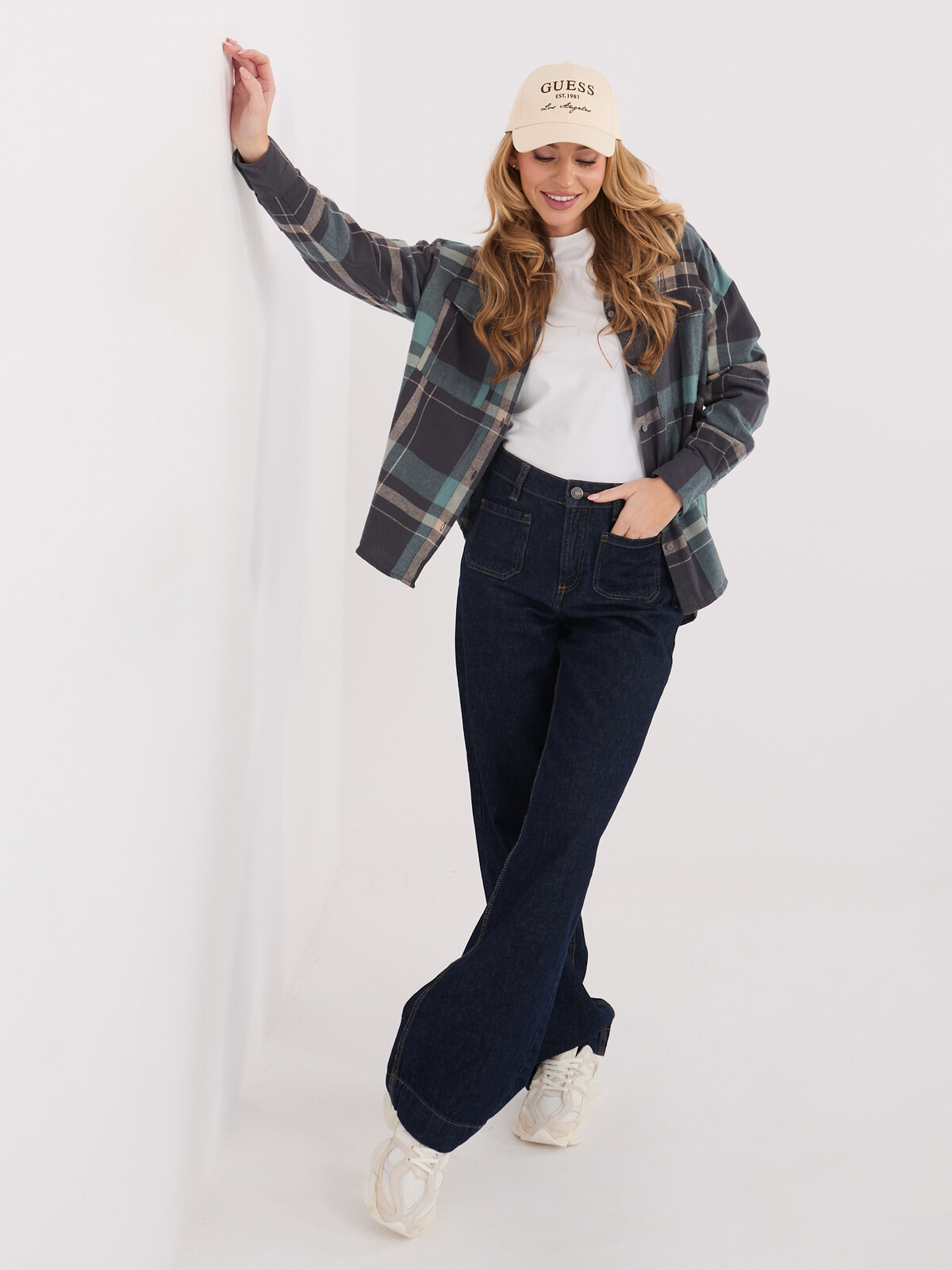 Károvaná košeľa v šedej a modrej