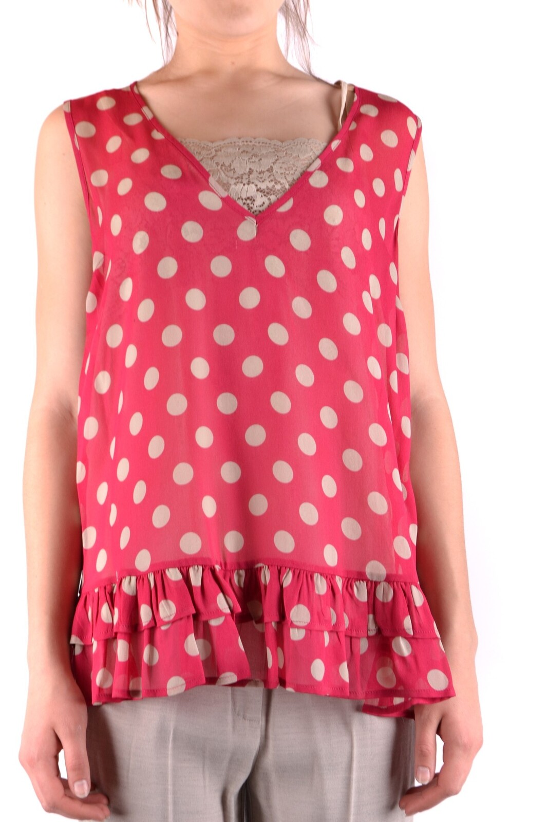 Polka dot blúzka bez rukávov