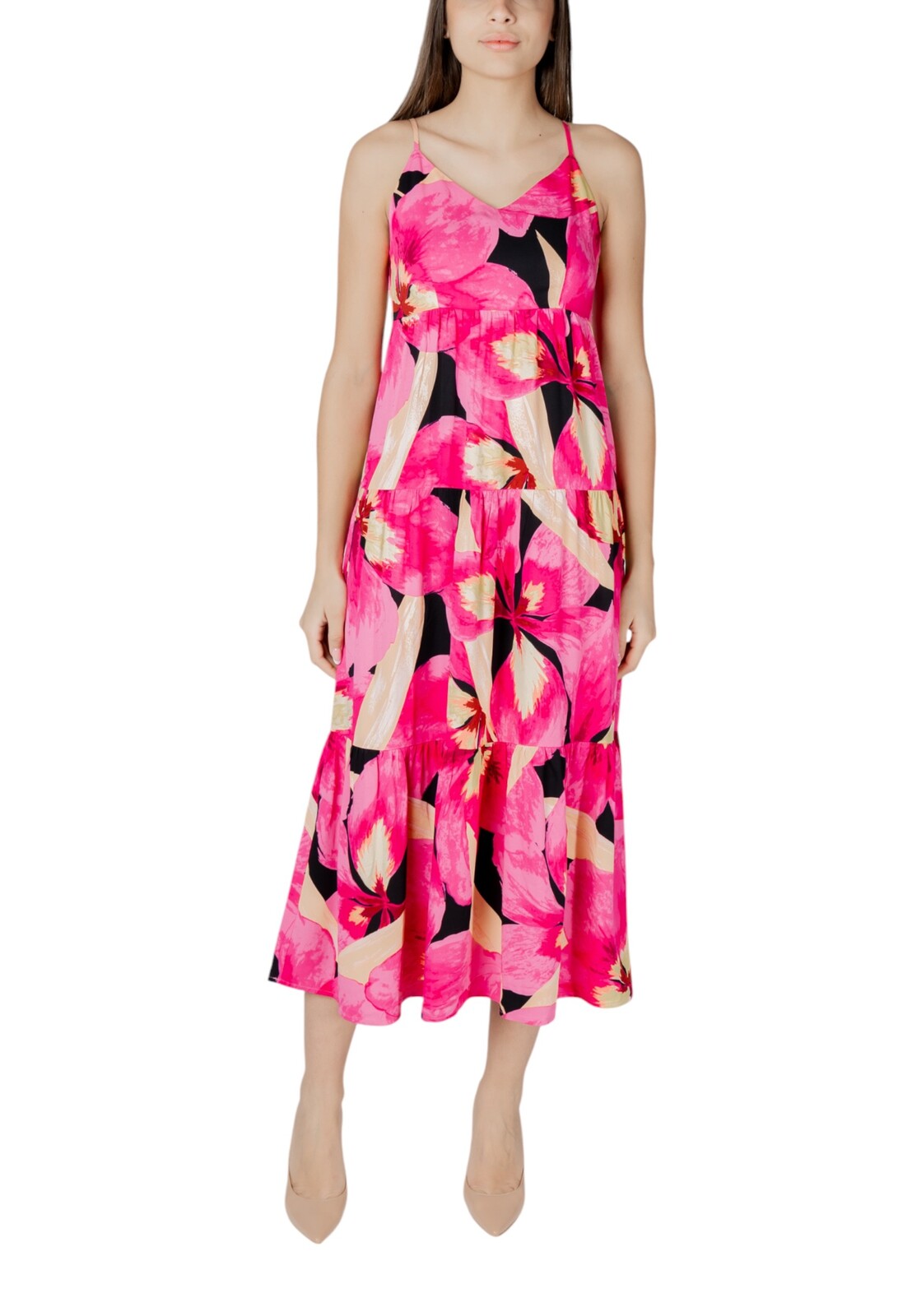 Kvetinové maxi šaty s ramienkami