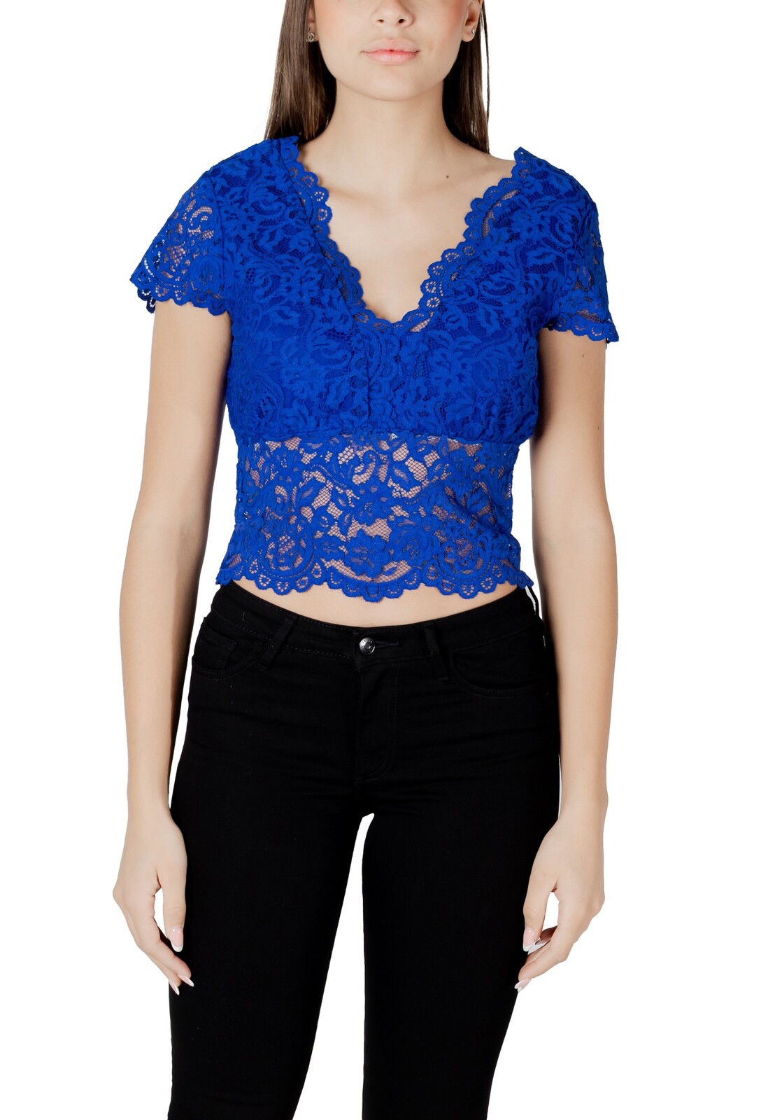 Modrá čipkovaná blúzka Morgan De Toi