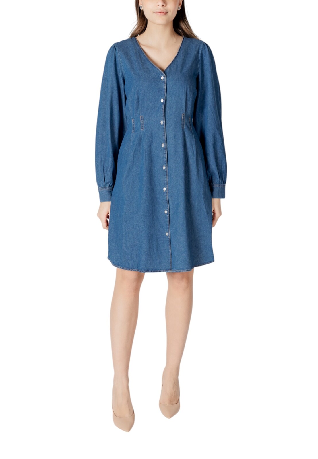 Dámske rifľové košeľové šaty Ichi